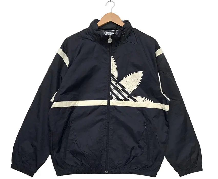 Vintage 90s Adidas Trefoil Big Logo Winbreaker Swag Hype
