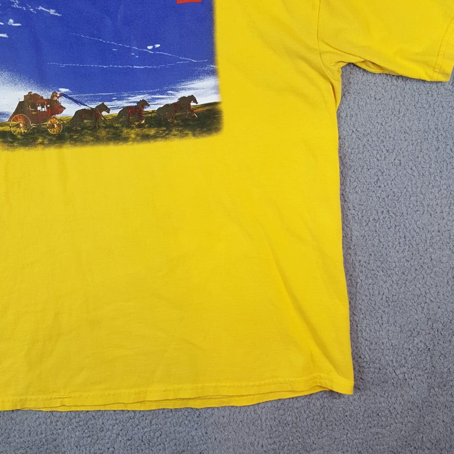 Gildan Vintage Wells Fargo Western Horse & Buggy Men's XL Cowboy T Shirt Southwestern Size US XL / EU 56 / 4 - 4 Thumbnail