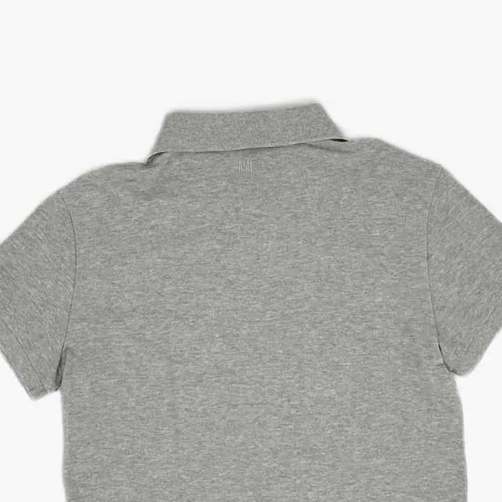 AMI AMIPARIS Gray Cotton Heart Print Polo Shirt -2507 Size US S / EU 44-46 / 1 - 1 Thumbnail