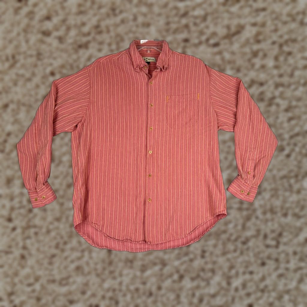 Tommy Bahama Tommy Bahama Shirt Men Large Red Button Up Vertical Stripe 100% Tencel Pocket Size US L / EU 52-54 / 3 - 1 Thumbnail