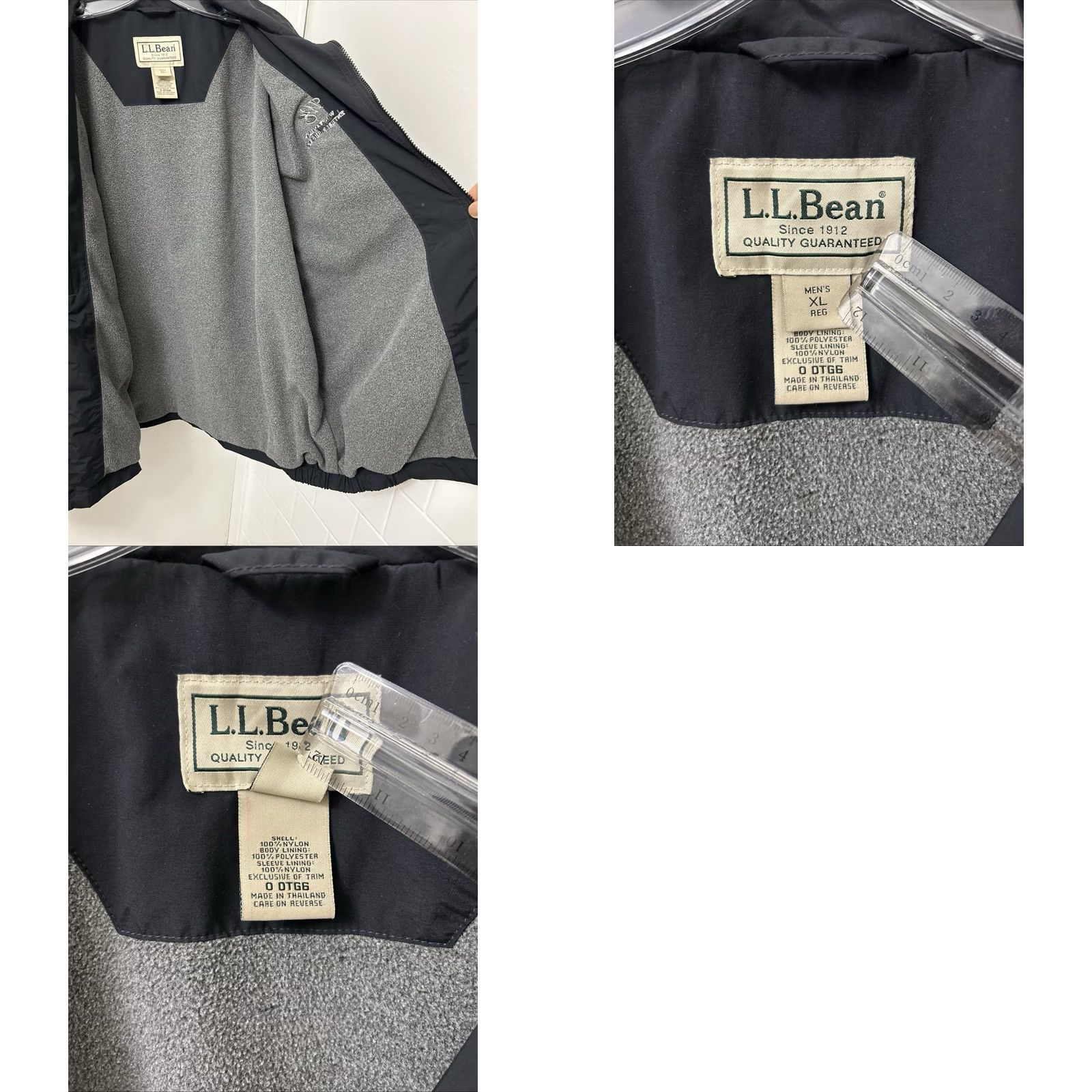 Vintage LL Bean Warm-Up Jacket Mens XL Black Fleece Lined Nylon Full Zip Windbreaker L/S Size US XL / EU 56 / 4 - 9 Thumbnail