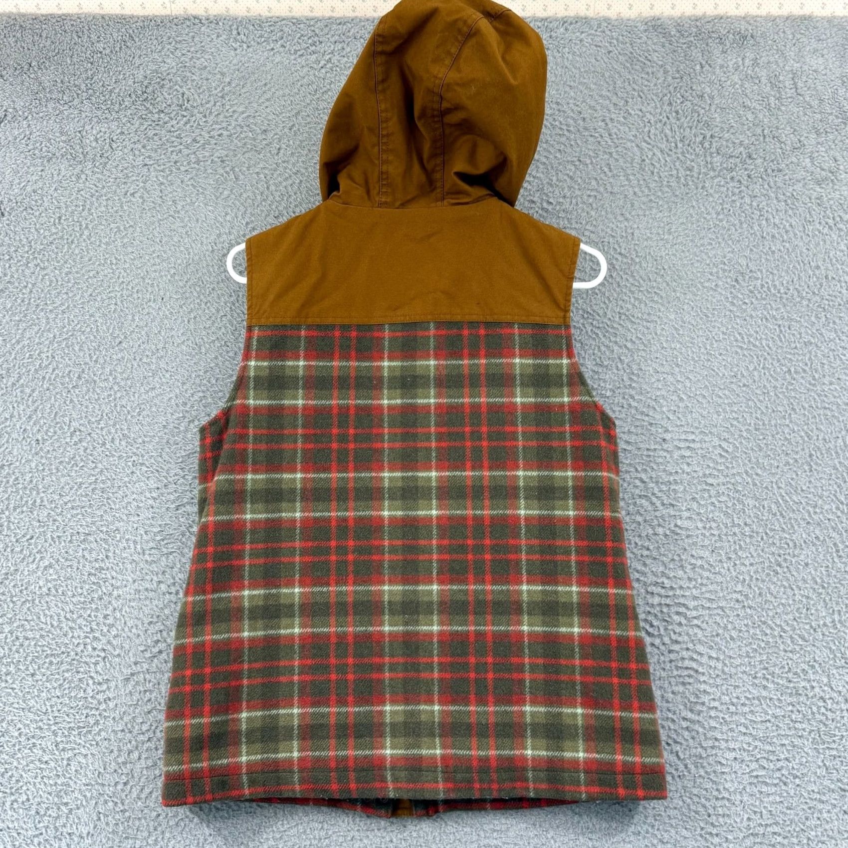 Orvis Orvis Vest Womens Small Brown Plaid Hooded Wool Zip Lined Utility Pocket Outdoor Size S / US 4 / IT 40 - 2 Thumbnail