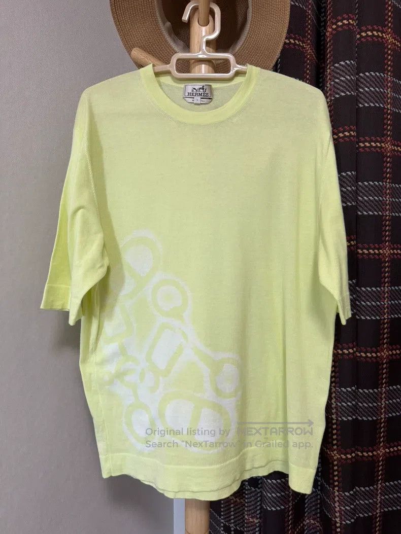 Hermes Short-sleeved shirt L size classic pattern color