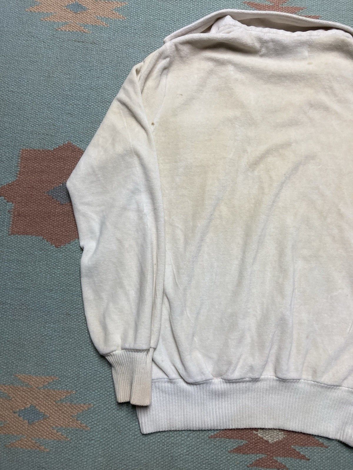 Vintage Vintage 70s polo shirt soft velour white stained small Size US S / EU 44-46 / 1 - 9 Thumbnail