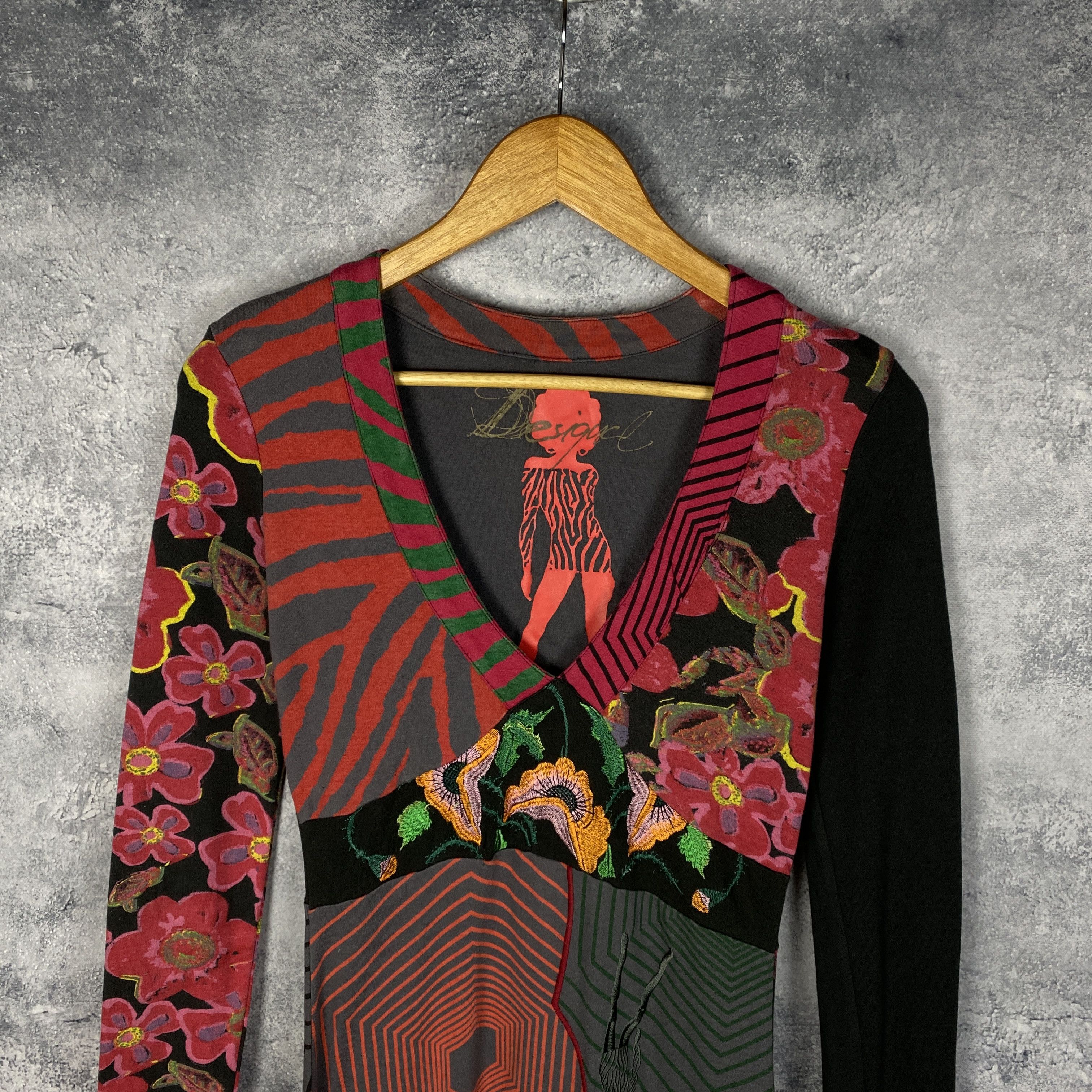 Desigual Desigual Dress Women's Size M Multicolor Long Sleeve Size M / US 6-8 / IT 42-44 - 2 Thumbnail