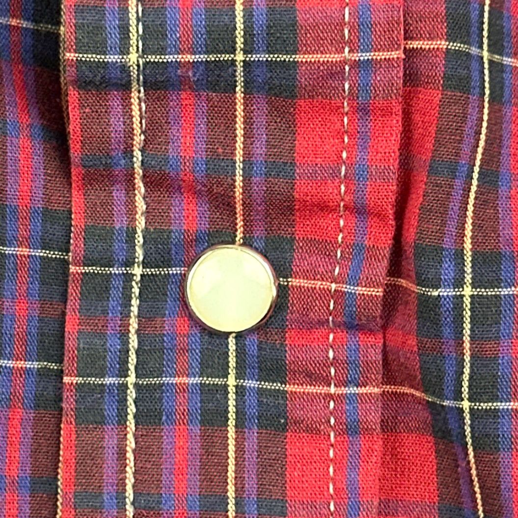 Imperial VINTAGE Key Imperial Western Shirt XL Adult Red Plaid 80s Cotton Blend Short Sleeve Button-Up Collared Snap Pockets USA Mens Size US XL / EU 56 / 4 - 6 Thumbnail