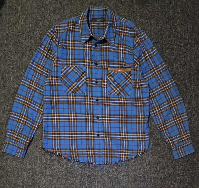 Amiri Amiri Blue Plaid Oversize Shirt-yf Size US M / EU 48-50 / 2 - 1 Thumbnail
