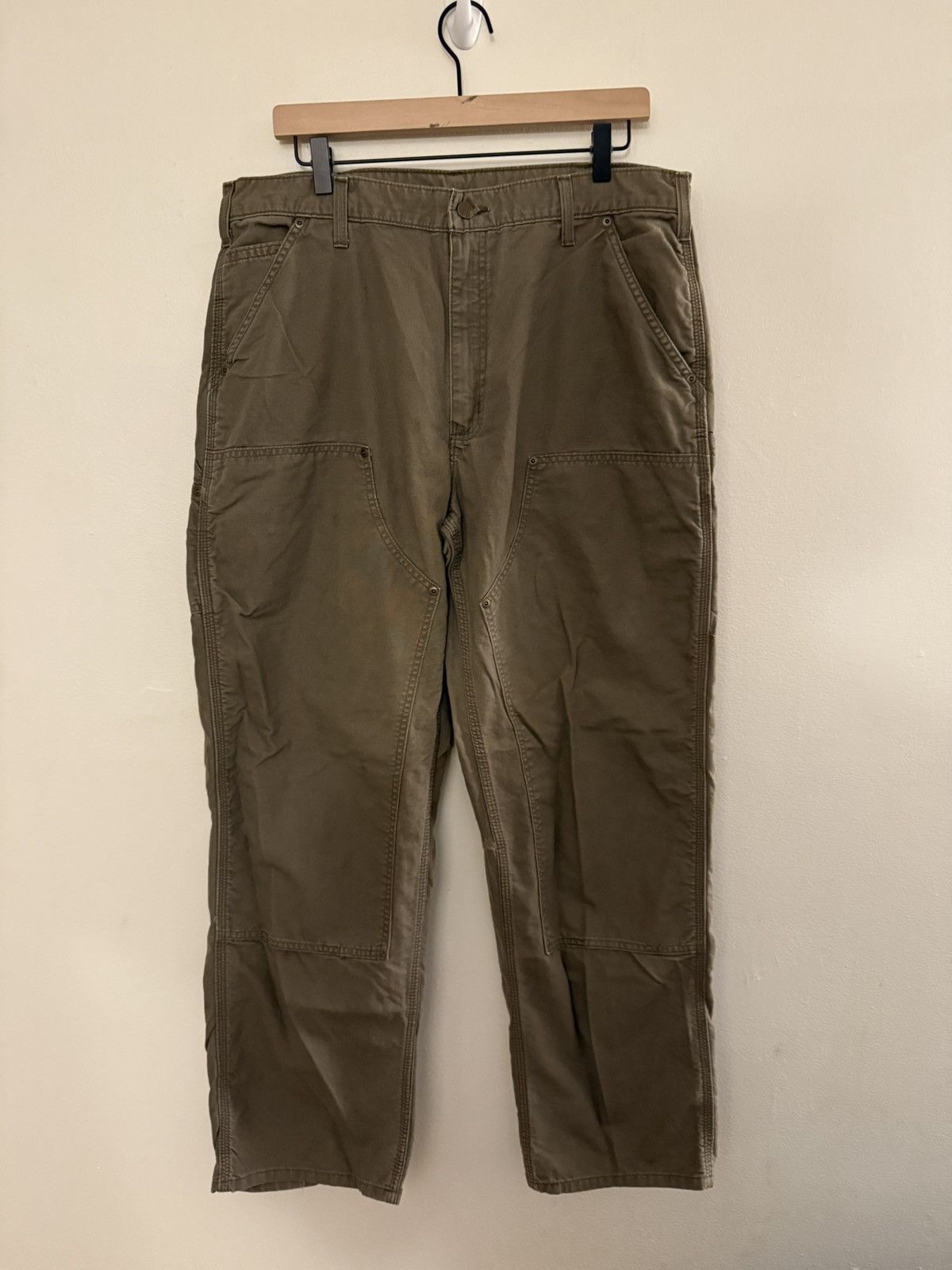 Carhartt Vintage Faded Carhartt Double Knee Olive 4gseller Size US 36 / EU 52 - 1 Thumbnail
