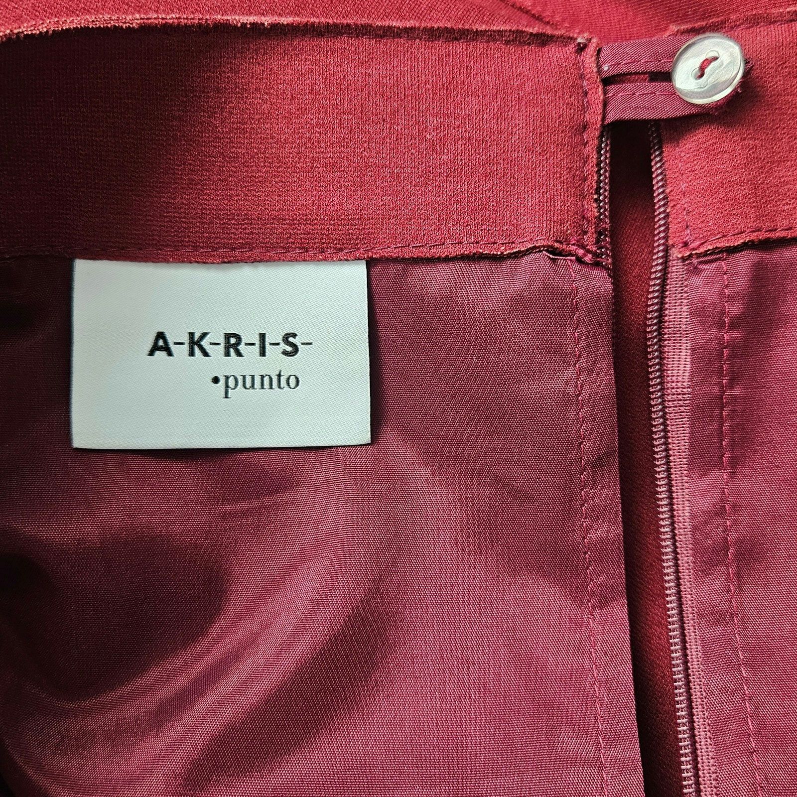 Akris Akris Punto Flare Jersey Skirt Burgandy Red Size US 14 Size 36" / US 14 / IT 50 - 8 Thumbnail