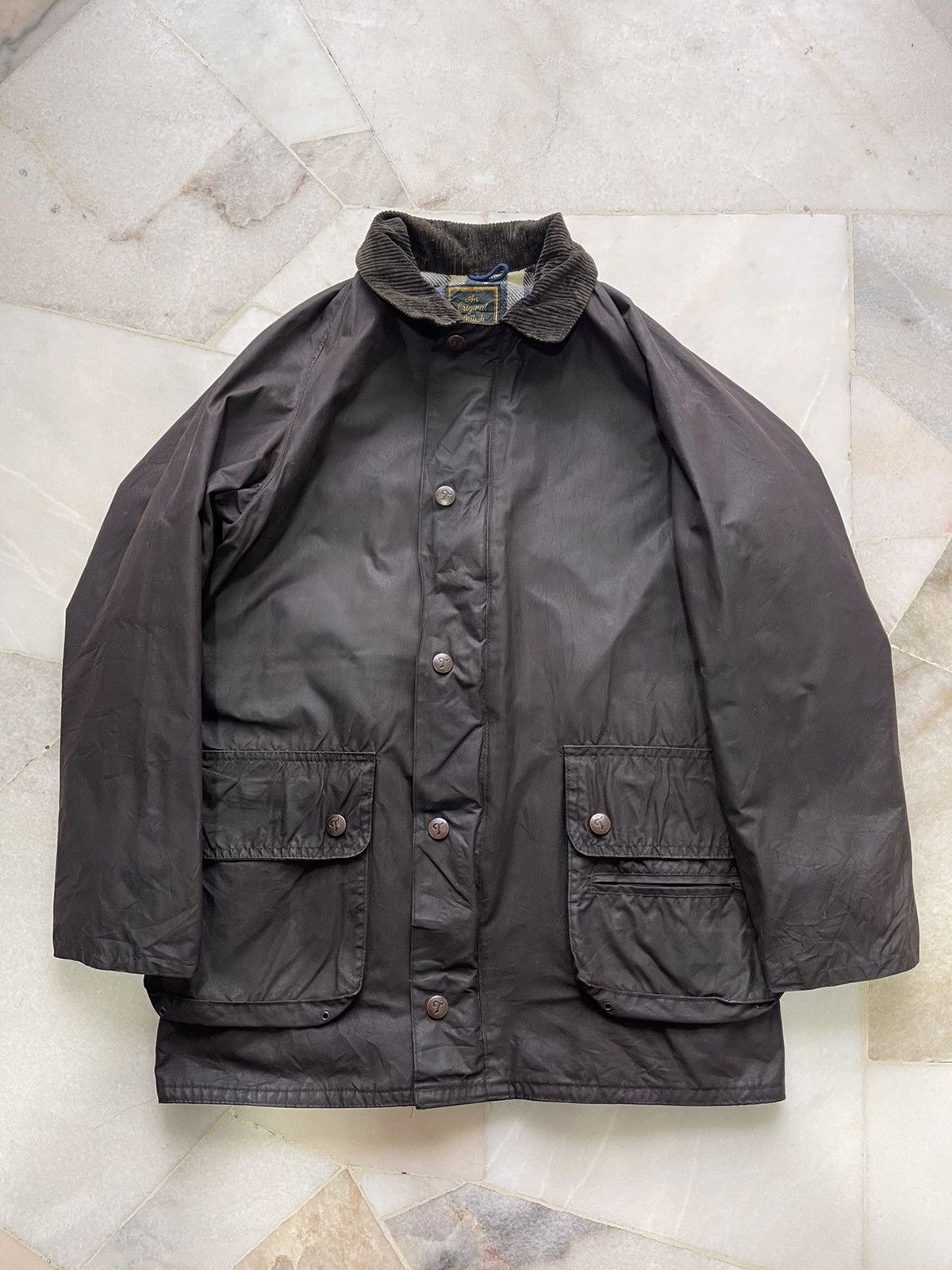 Barbour × Vintage 80s An Original British Thorndale Garment Waxed Jacket Size US M / EU 48-50 / 2 - 16 Thumbnail