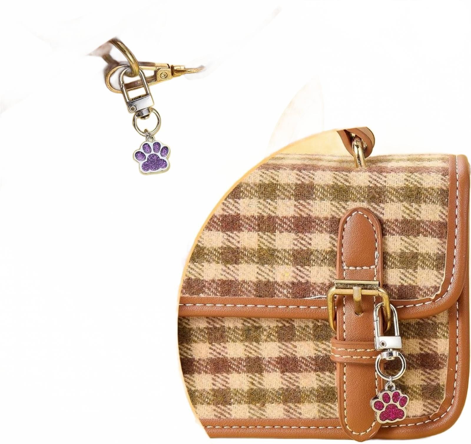 Other 1 PC Dark Blue Keychain Paw Animal Print Bag Charm Glitter Size ONE SIZE - 3 Thumbnail
