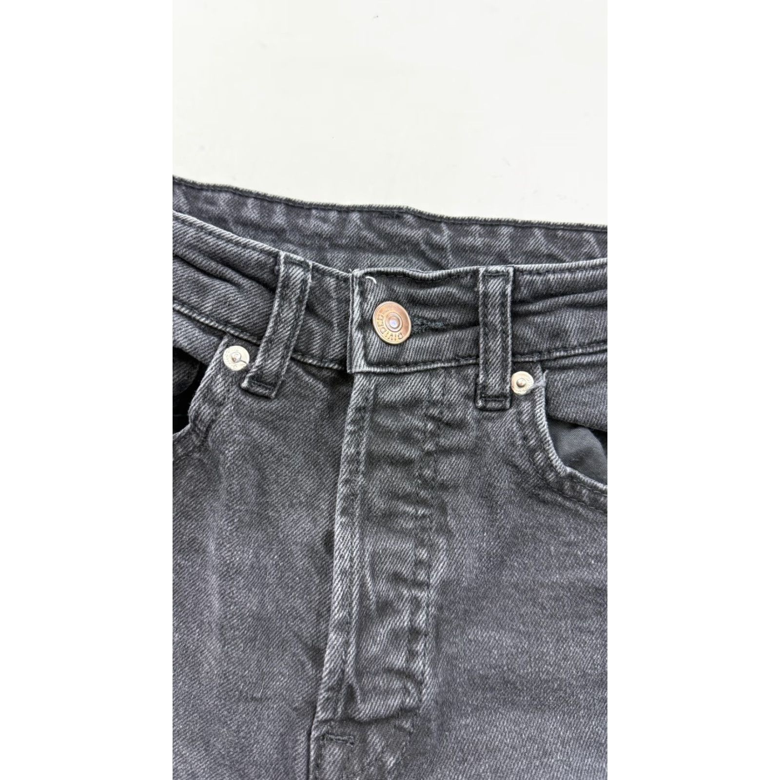 H&M H&M Divided Jeans Womens 2 Charcoal Wash High Rise Stretch Button Fly Wide Leg Jeans Size 26" / US 2 / IT 38 - 4 Thumbnail