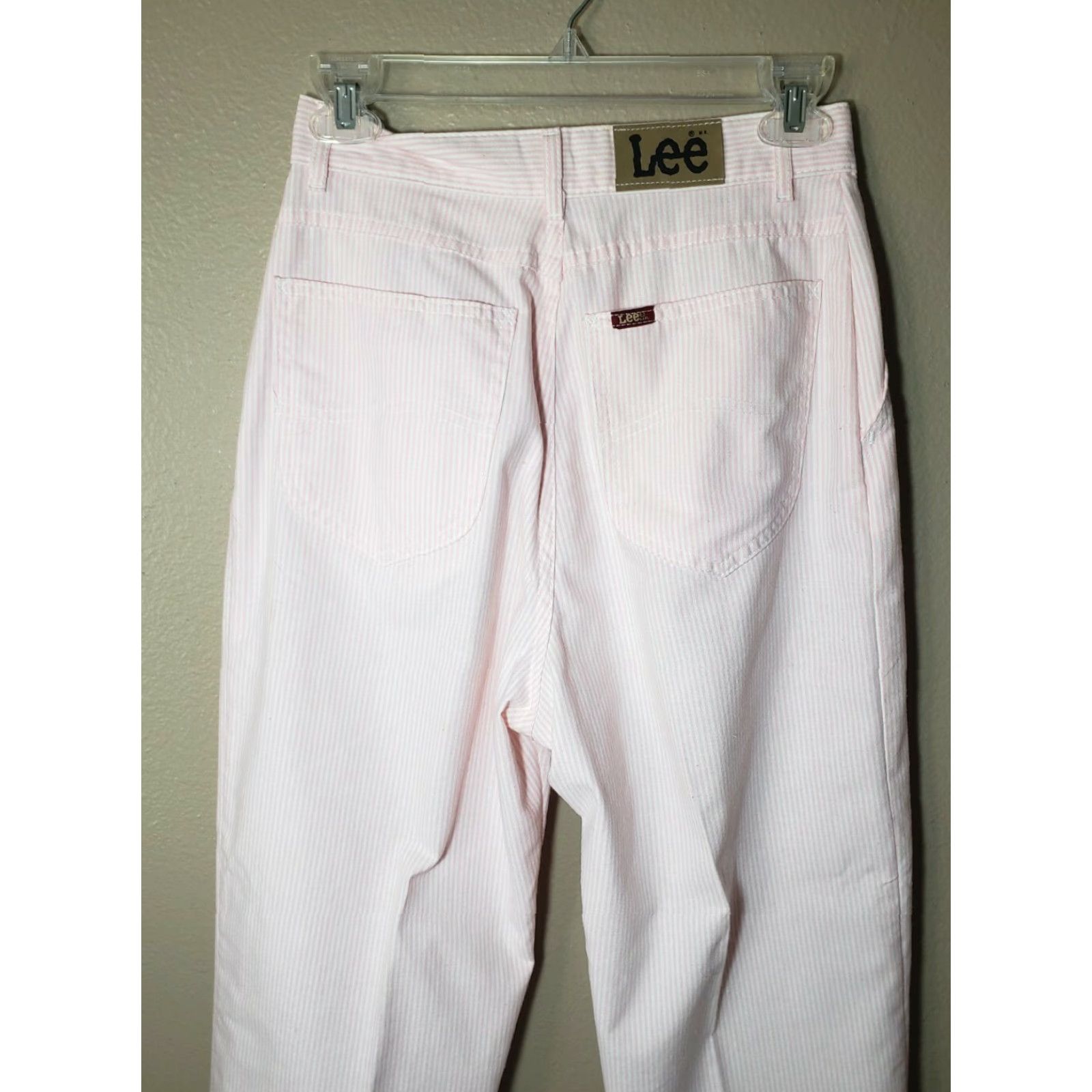 Lee VINTAGE Lee Pink/White Women's High Waisted Striped Jeans-Size 9 Size 30" / US 8 / IT 44 - 5 Thumbnail