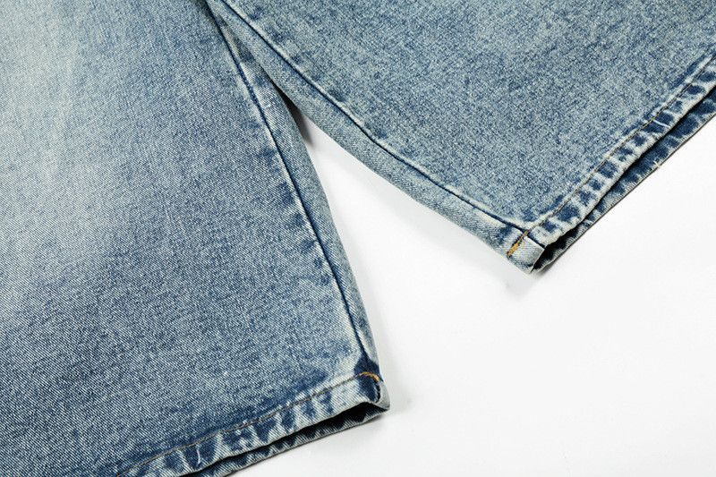 Vintage American Vintage Washed Denim Shorts with Star Embroidery Size US 32 / EU 48 - 4 Thumbnail