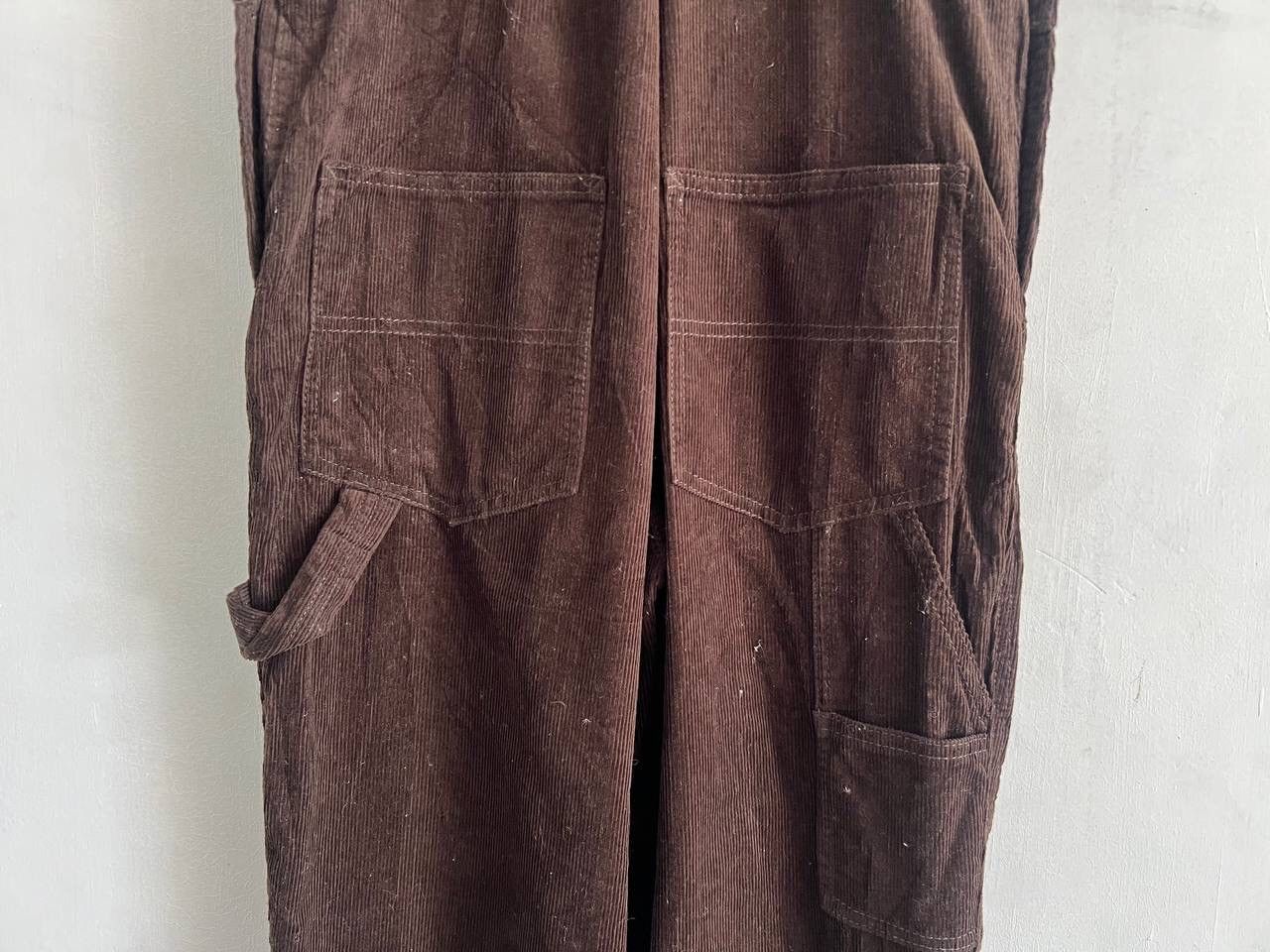 The Smiths Smith’s Workwear Sanforized Brown Corduroi Overalls Size US 33 - 12 Thumbnail