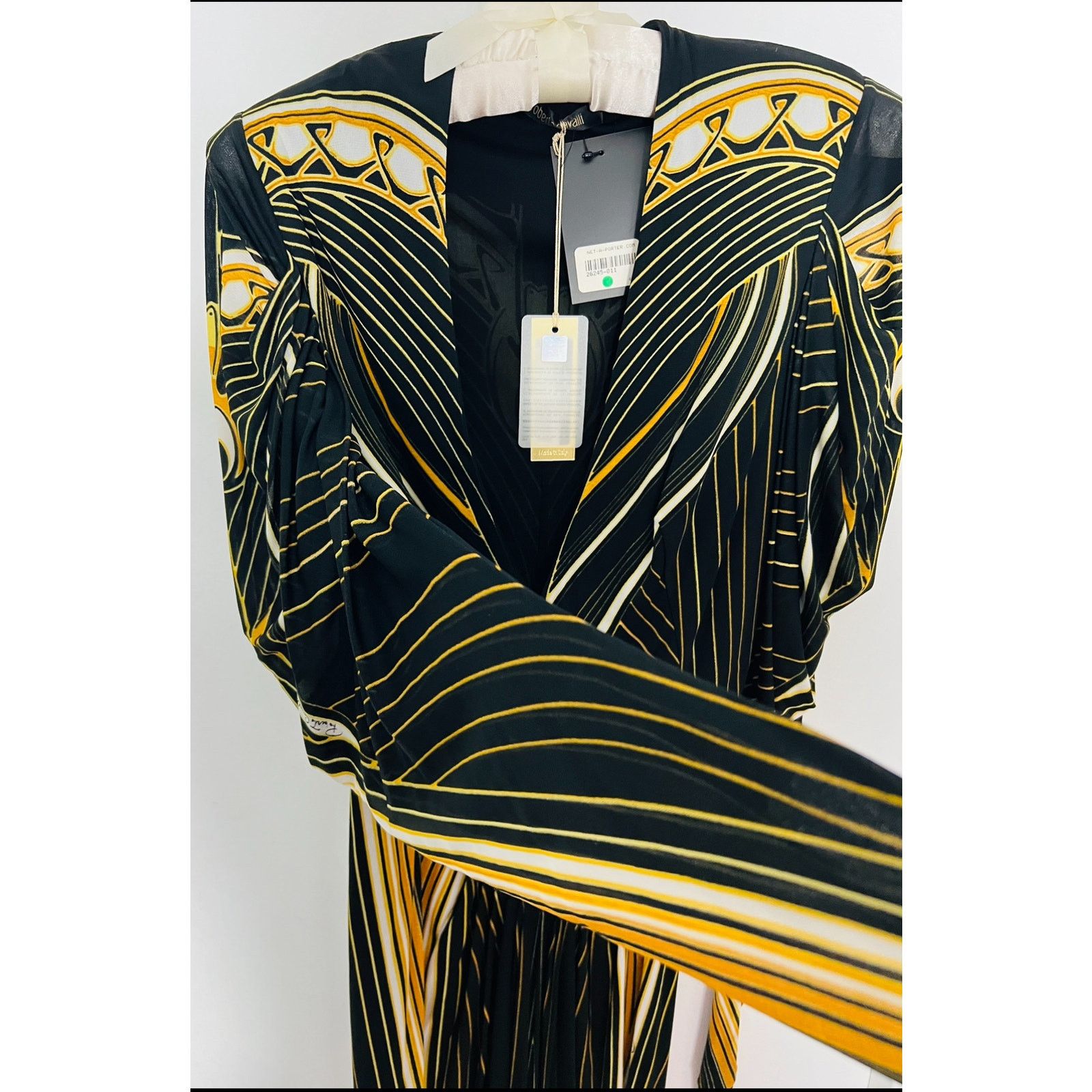 Roberto Cavalli Roberto Cavalli 2007 black gold printed Egyptian dress Sz 40 Size S / US 4 / IT 40 - 13 Thumbnail