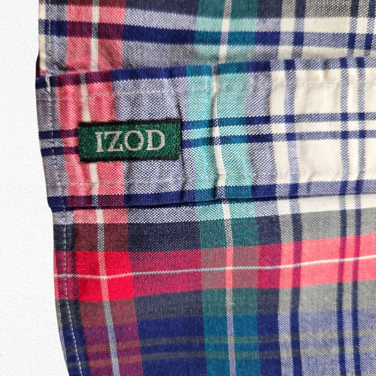 Izod Vintage IZOD Teal Red Plaid Button-Down Shirt Size Large Size US L / EU 52-54 / 3 - 7 Thumbnail