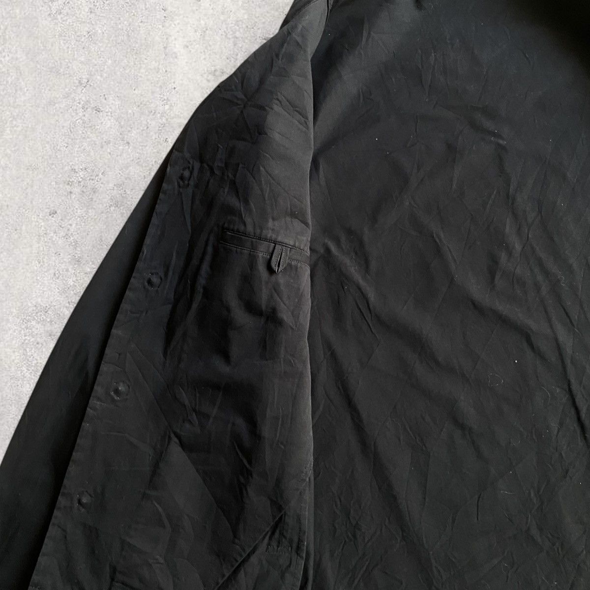 Yohji Yamamoto Black Cotton Open Collar Boxy Fit Jacket Size US L / EU 52-54 / 3 - 6 Thumbnail