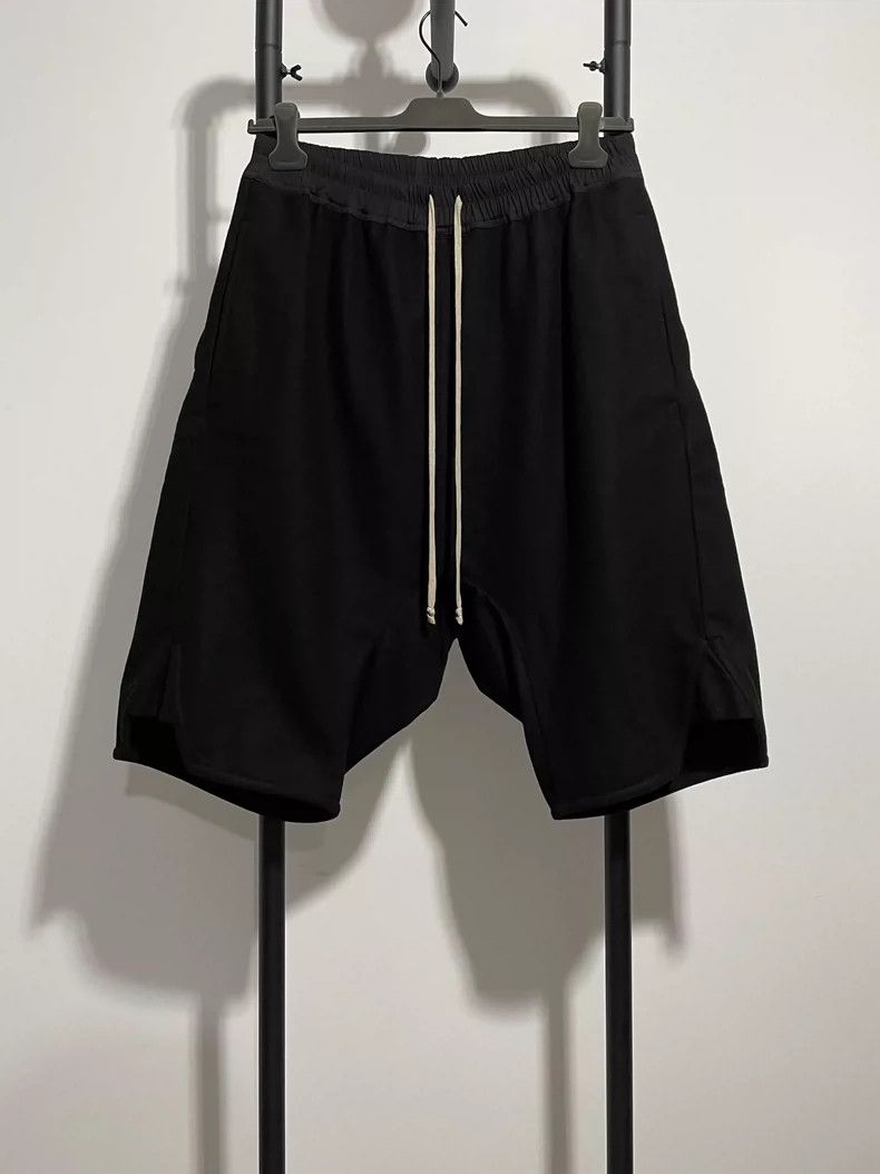 Rick Owens Black Shorts with Drop Crotch Design