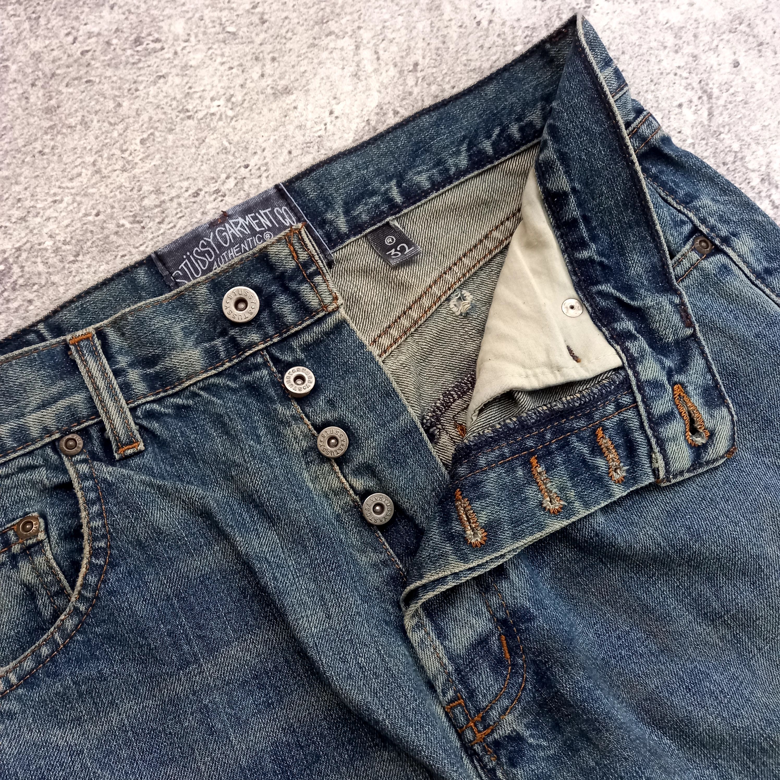 Stussy 1990s Stussy - Button Fly Distressed Denim Pants Size US 32 / EU 48 - 3 Thumbnail