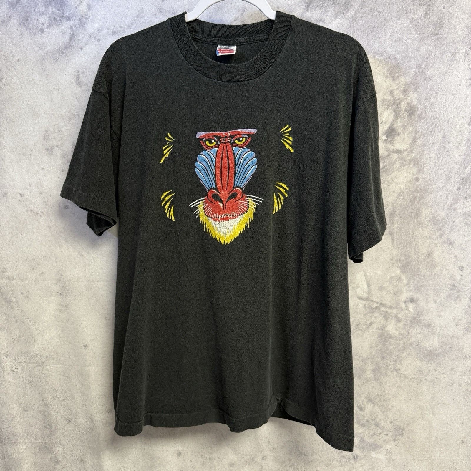 Vintage Vintage 90s Mandrill Monkey T Shirt Mens XL Black Rafiki Size US XL / EU 56 / 4 - 2 Thumbnail