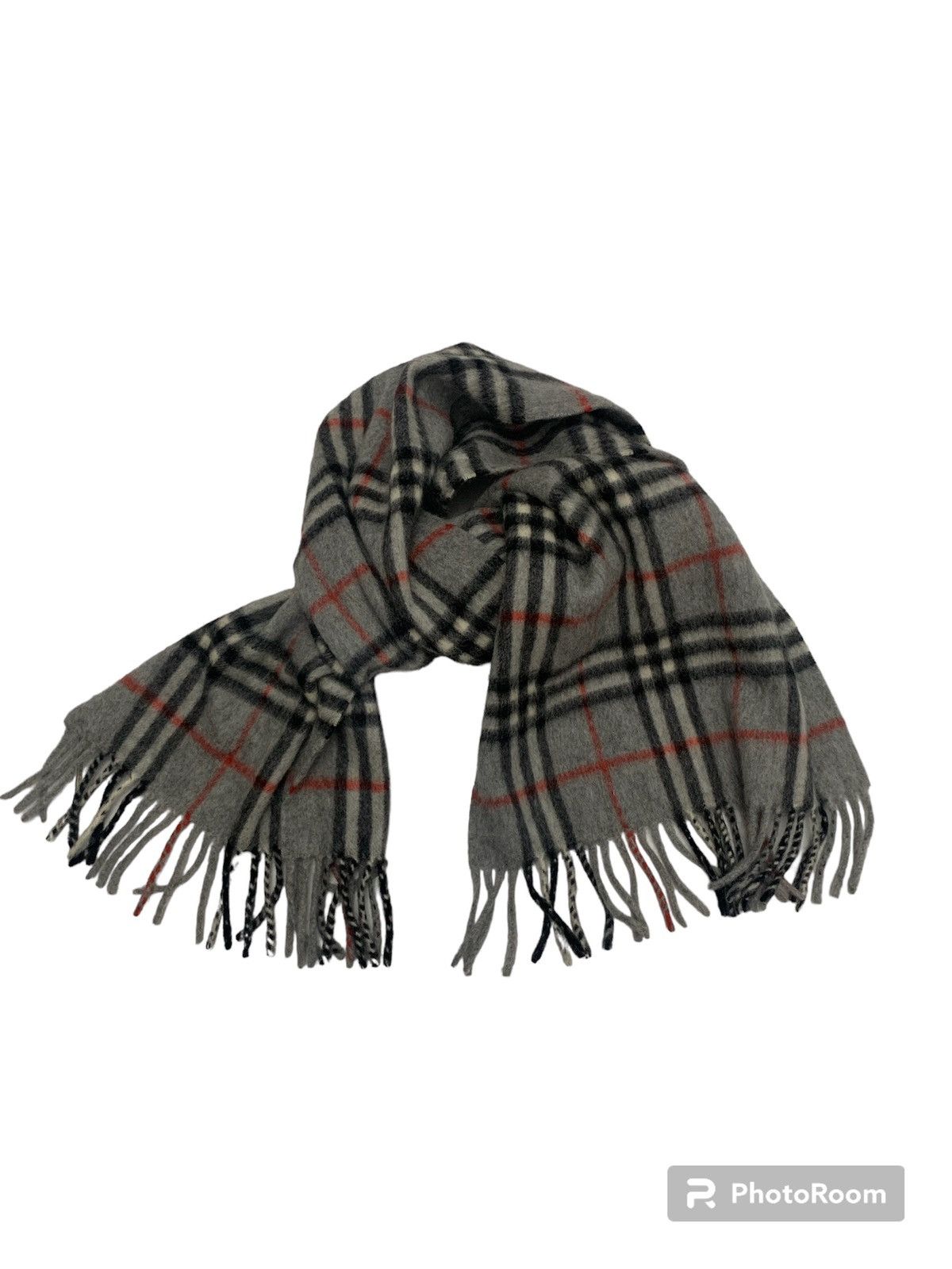 image of Vintage Burberrys Scarf Pure Cashmere in Mix, Men's