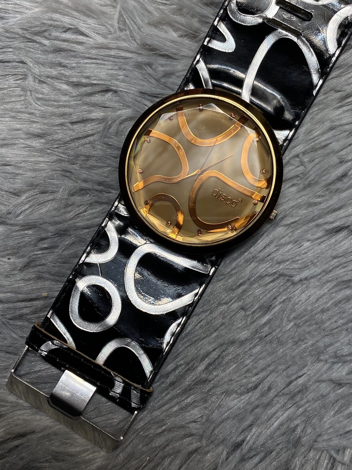 Japanese Brand × Jewelry × Vintage Golden Disco Design Watch with Unique Strap | Japanese Brand Size ONE SIZE - 9 Thumbnail