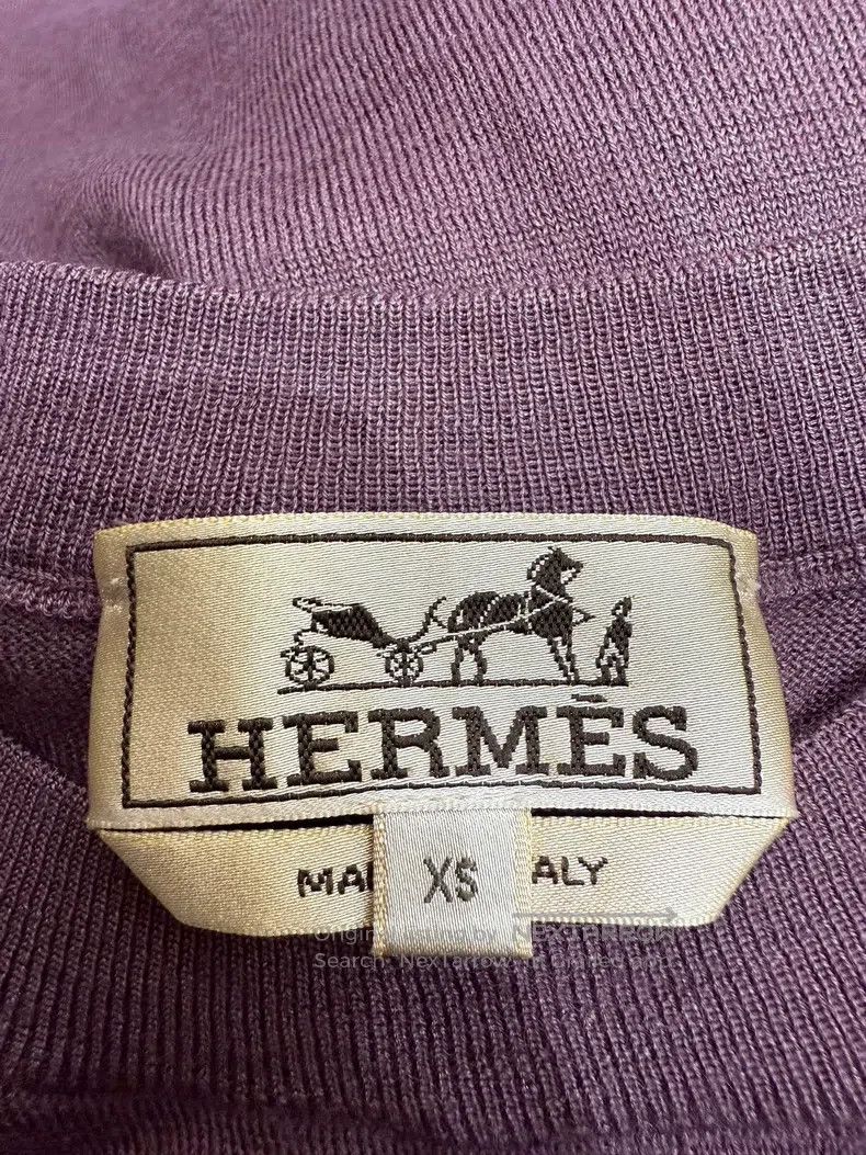 Hermes Hermes Purple round-neck knitted sweater Size US XS / EU 42 / 0 - 3 Thumbnail