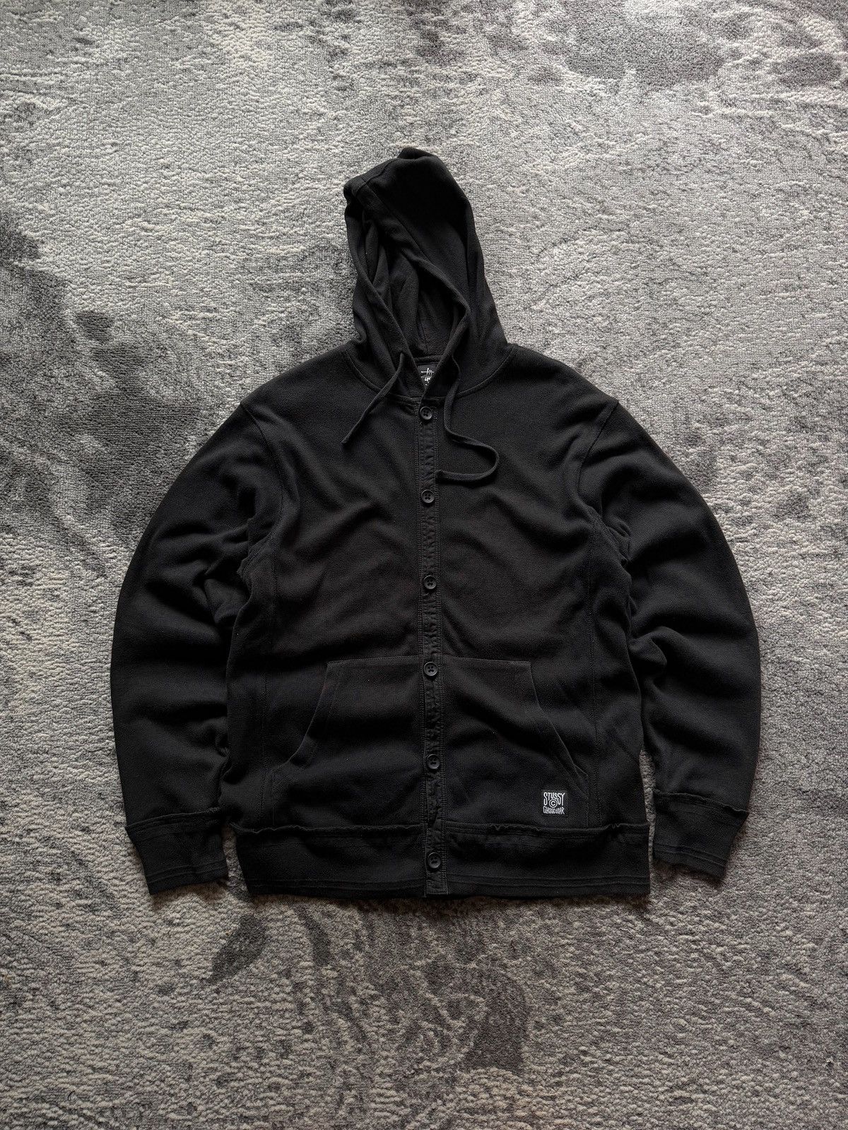 Vtg Stussy Button Up Hoodie