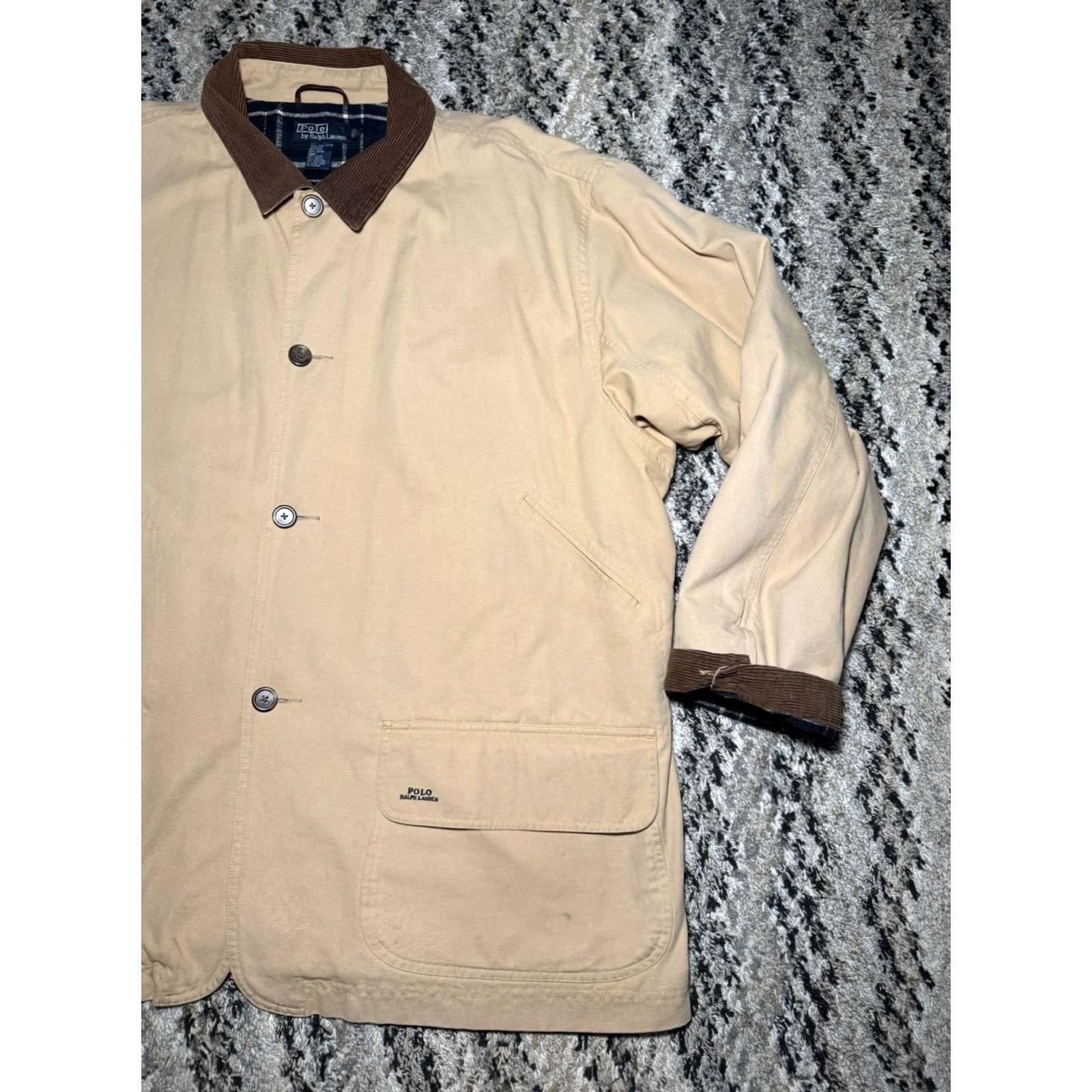 Polo Ralph Lauren VINTAGE POLO RALPH LAUREN Jacket Coat BARN FLANNEL LINED FIELD HUNTING OUTDOOR Beige 2XL Mens Size US XXL / EU 58 / 5 - 2 Thumbnail