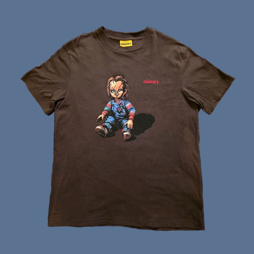 Palace VINTAGE Chucky X Shoe Palace T-Shirt Brown Mens L Double-Sided Halloween Horror Graphic Print Crew Neck Short Sleeve Size US L / EU 52-54 / 3 - 1 Thumbnail