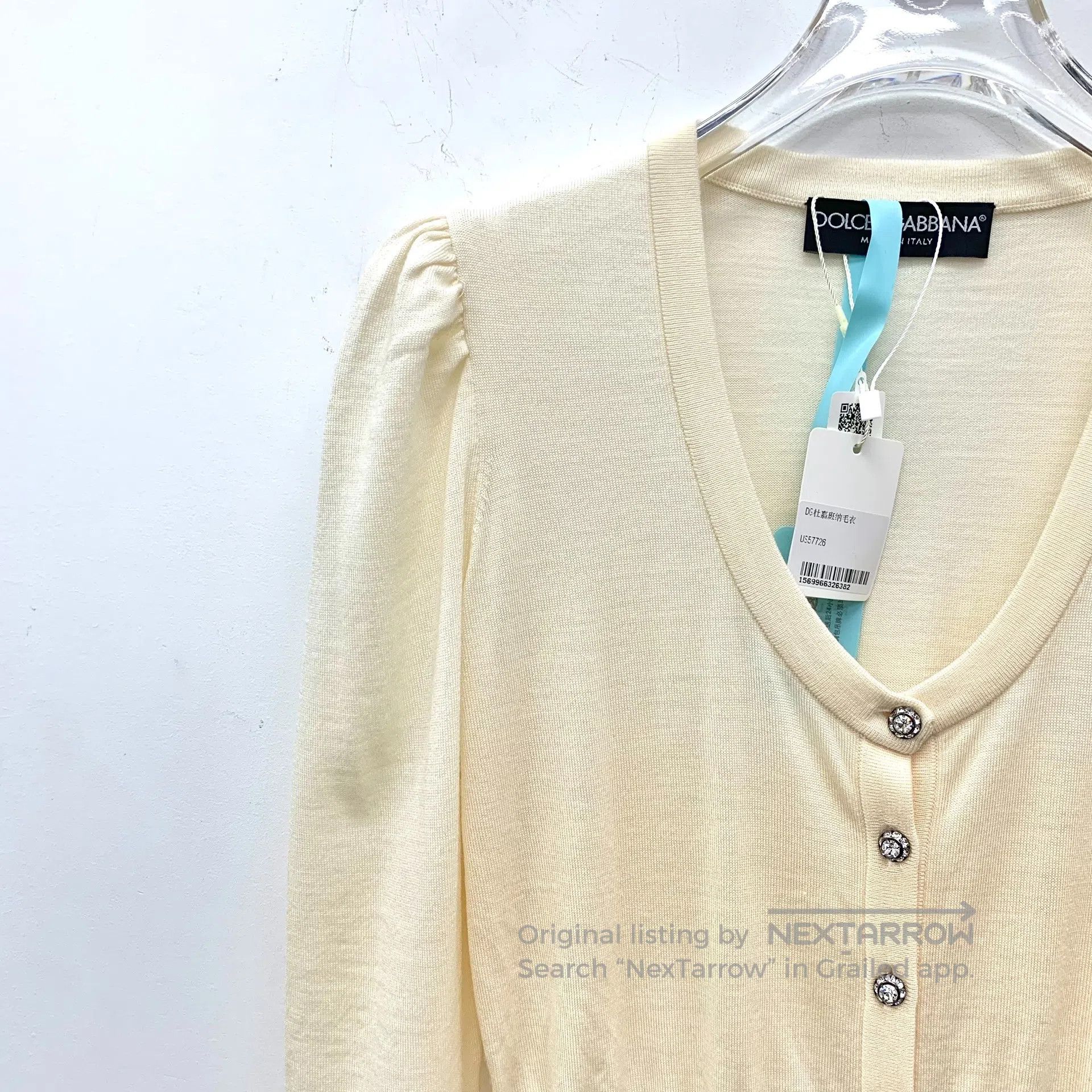 Dolce & Gabbana Dolce Gabbana Ivory wool knit cardigan| Size M / US 6-8 / IT 42-44 - 4 Thumbnail