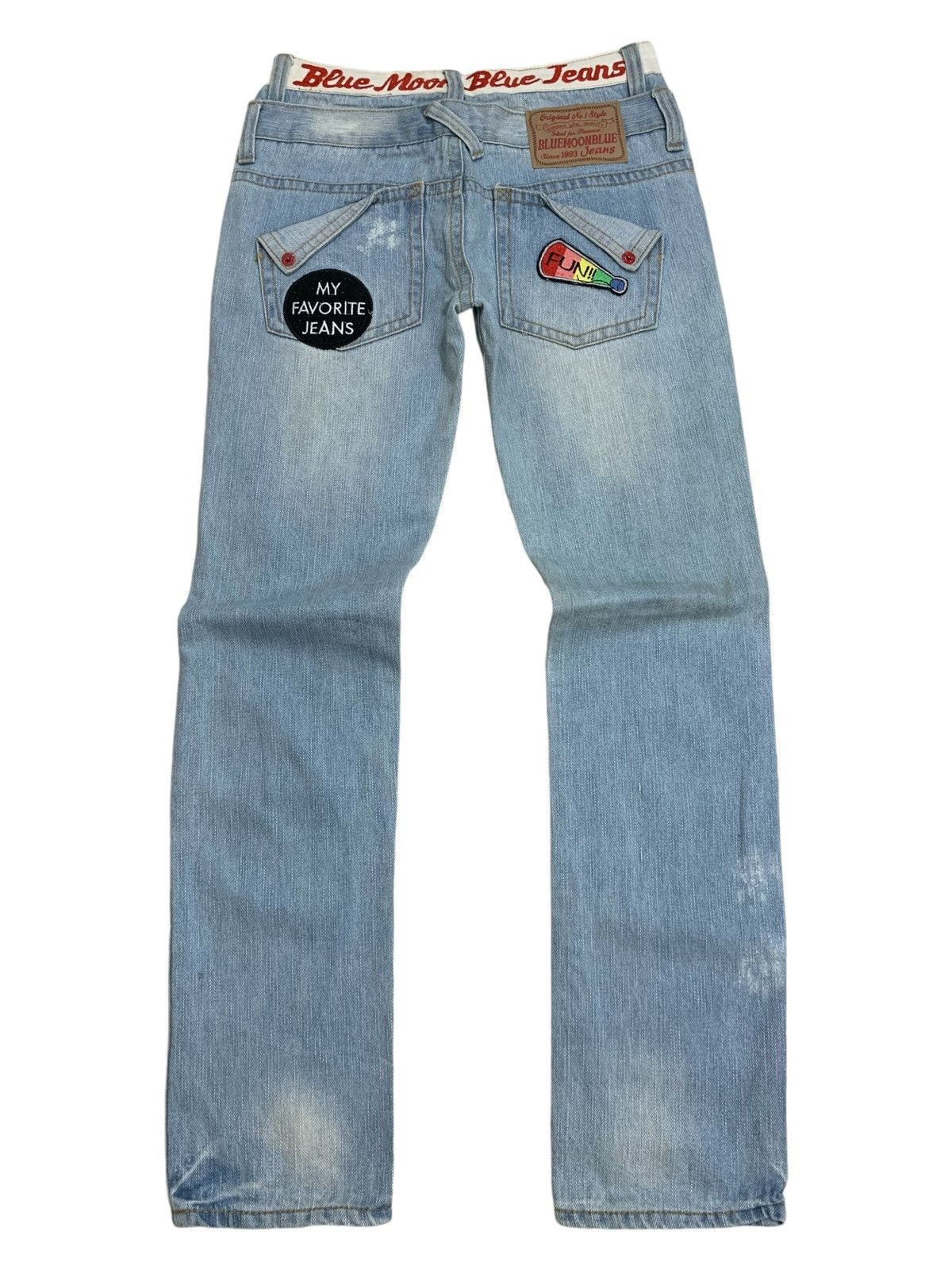 Hysteric Glamour Blue Moon Blue Double Waist Fun Patch Surf Style Clone Size US 27 - 2 Thumbnail
