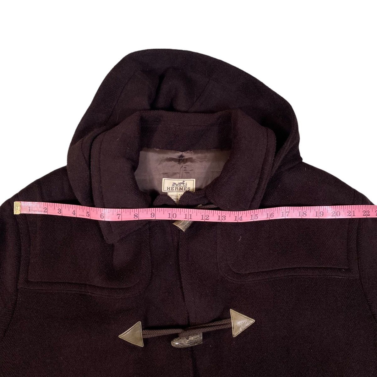 Designer × Hermes HERMES France Designer Toggle Button Wool Duffle Coat Jacket Size US XL / EU 56 / 4 - 18 Thumbnail