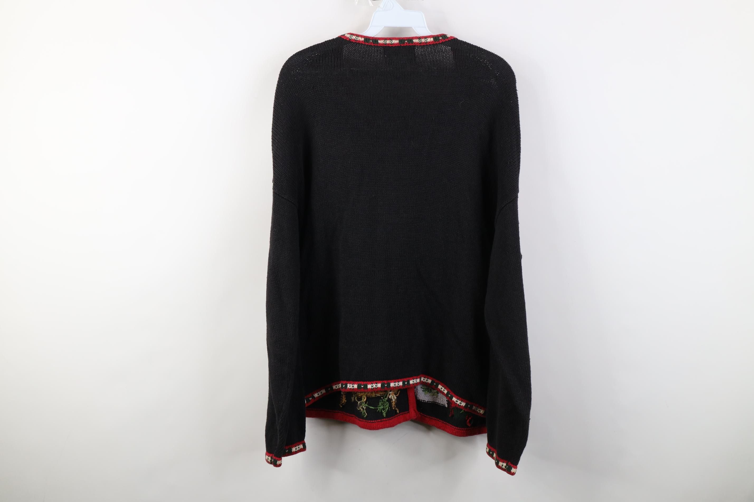 Vintage Vintage 90s Streetwear Flower Bird Christmas Sweater Size L / US 10 / IT 46 - 12 Thumbnail