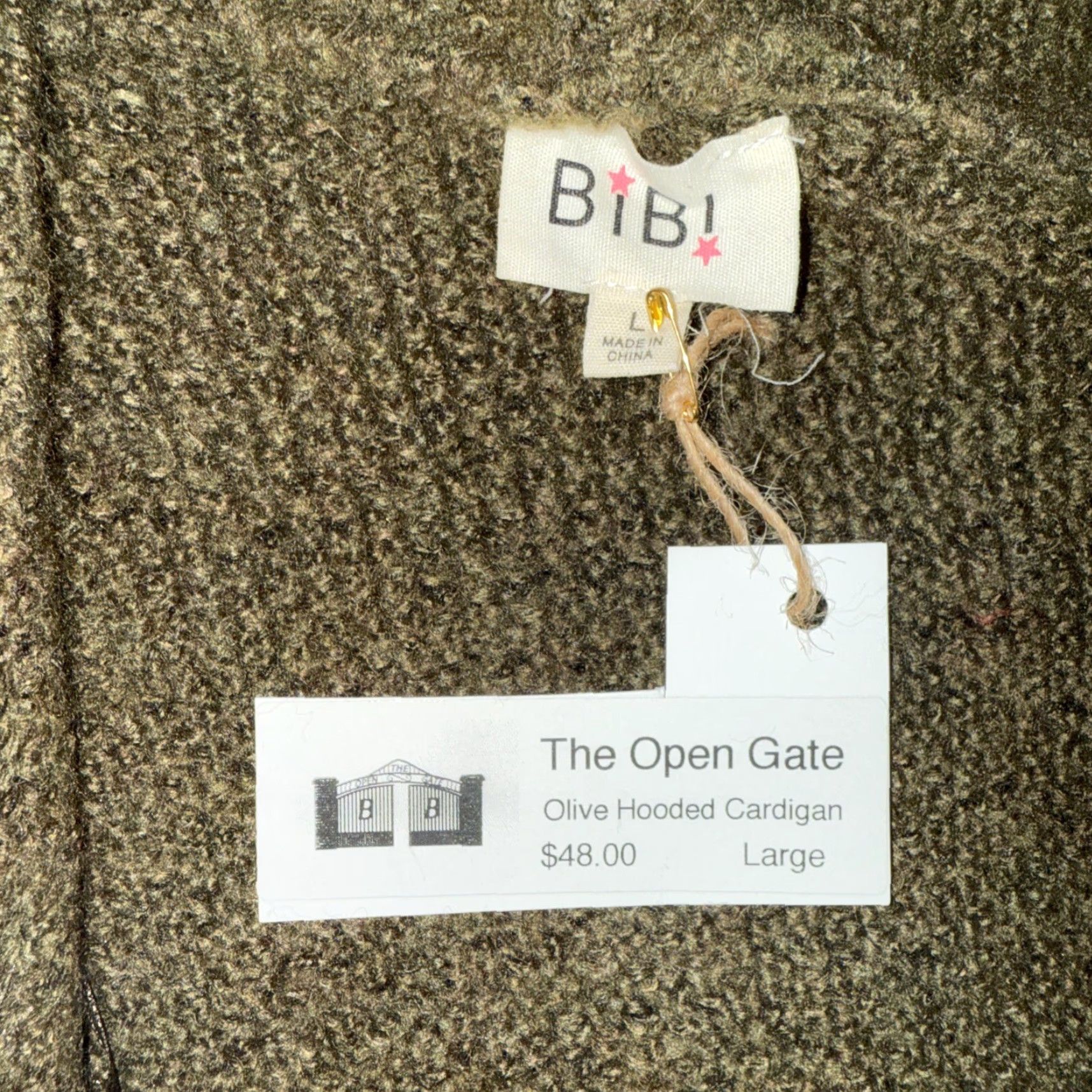 Olive Bibi Olive Green Hooded Cardigan Women Large Bohemian Knit Sweater Fall Winter Spring Boho Patterned Long Sleeve Machine Washable Size L / US 10 / IT 46 - 3 Thumbnail