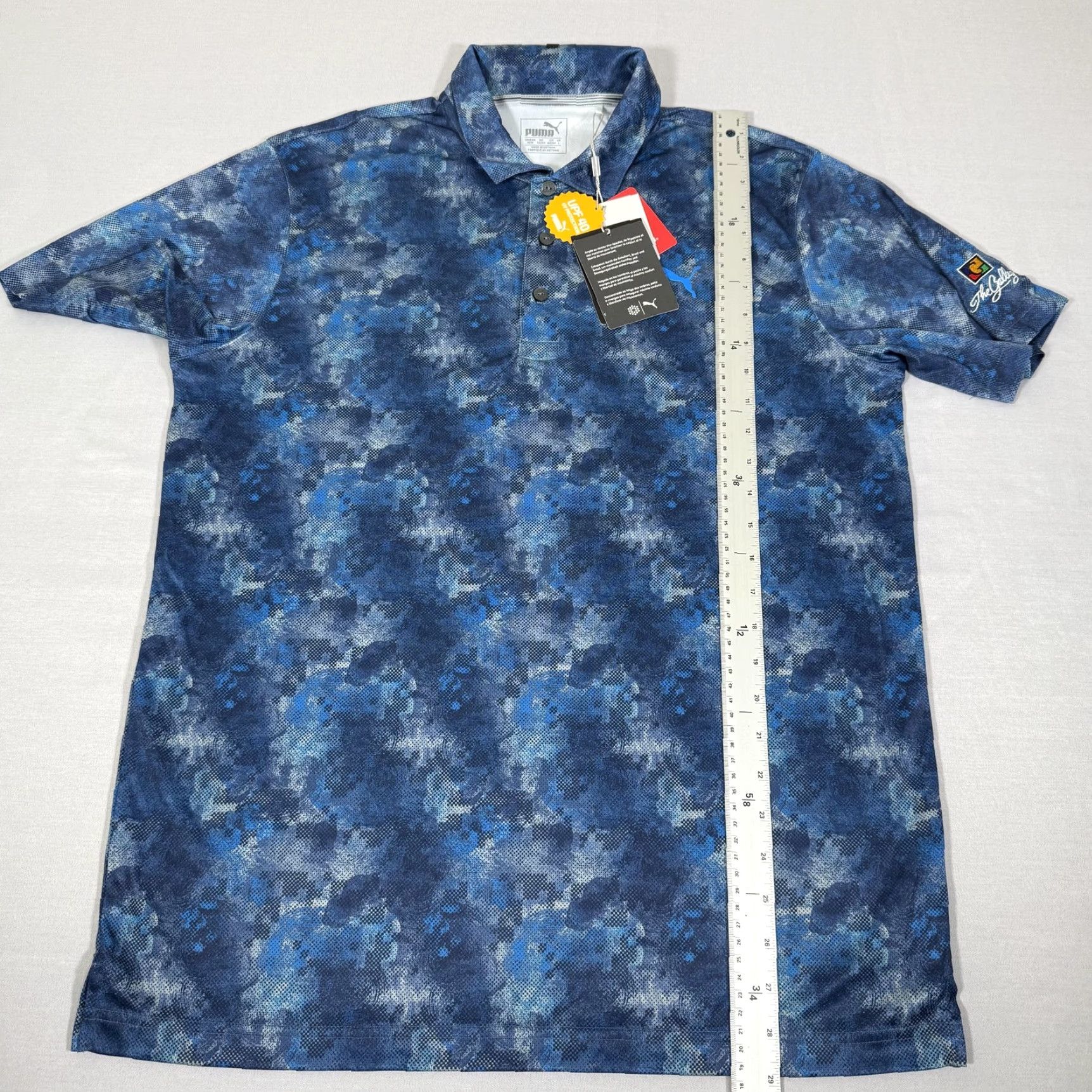 Puma Puma Shirt Mens Medium Blue Camo Paradiso Drycell Performance UPF 40 New Size US M / EU 48-50 / 2 - 7 Thumbnail