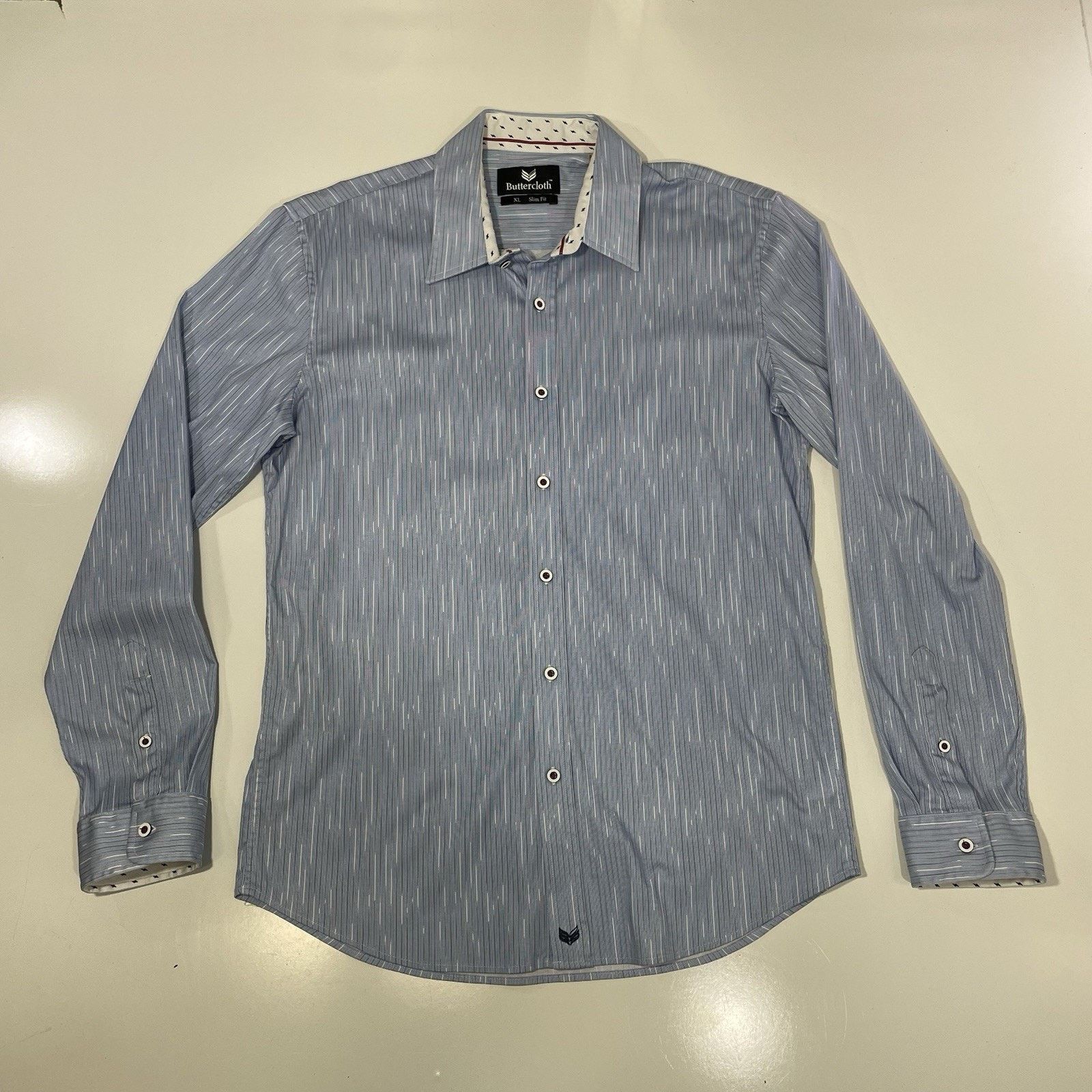 Acme Clothing Butter Cloth Shirt Men’s Slim Fit XL Blue Stripe Regular Fit Size US XL / EU 56 / 4 - 1 Thumbnail