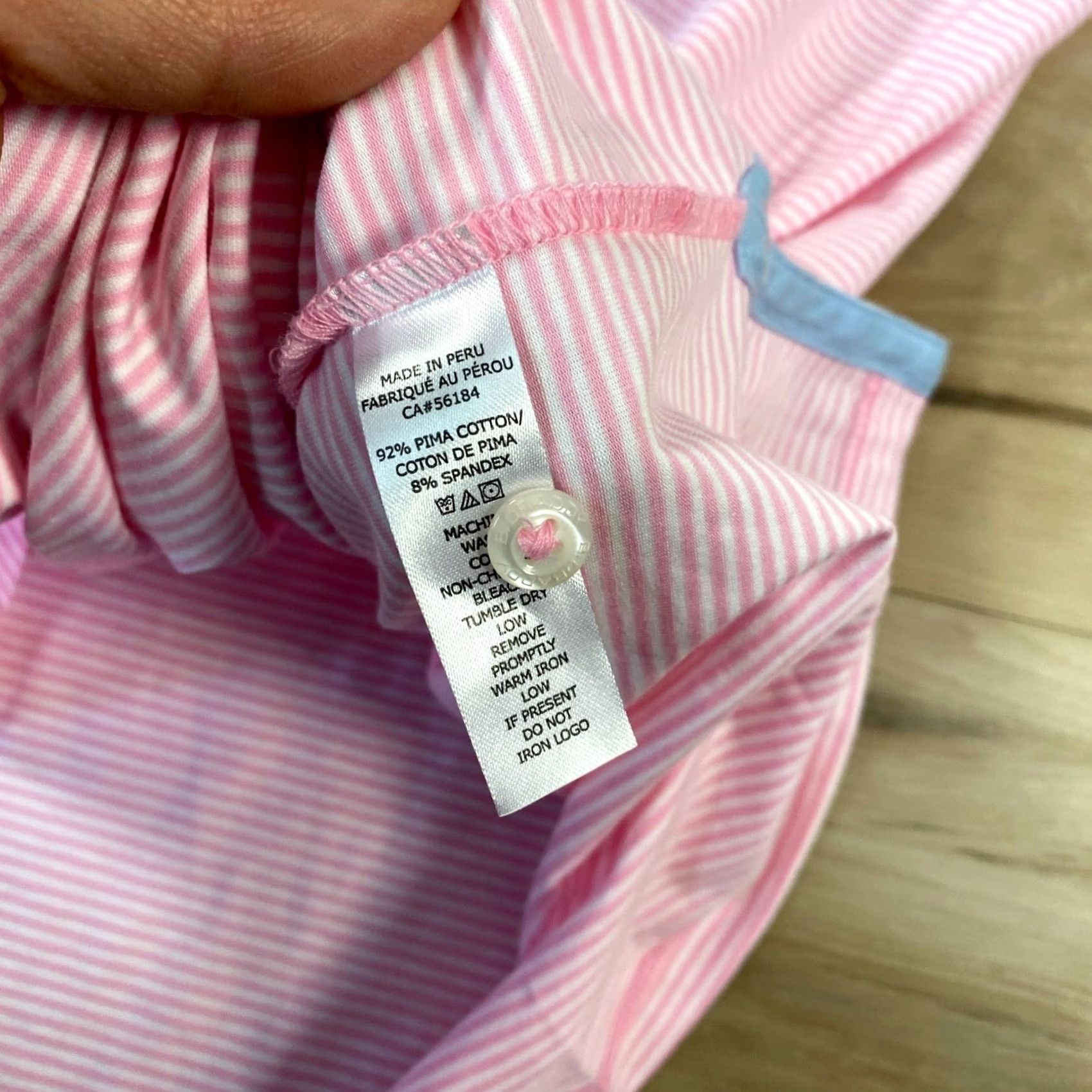 Vintage B. Draddy USA Mens Small Pink White Striped Pima Cotton Stretch Golf Polo Shirt Size US S / EU 44-46 / 1 - 6 Thumbnail