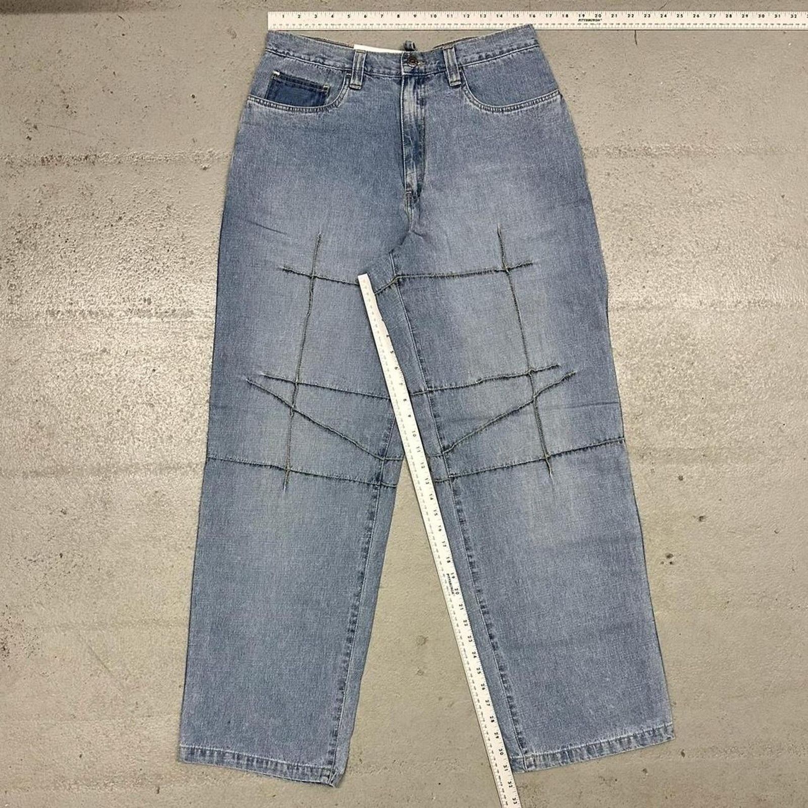 Vintage Vintage baggy y2k xclusive light blue unique embroidered Size US 34 / EU 50 - 4 Thumbnail