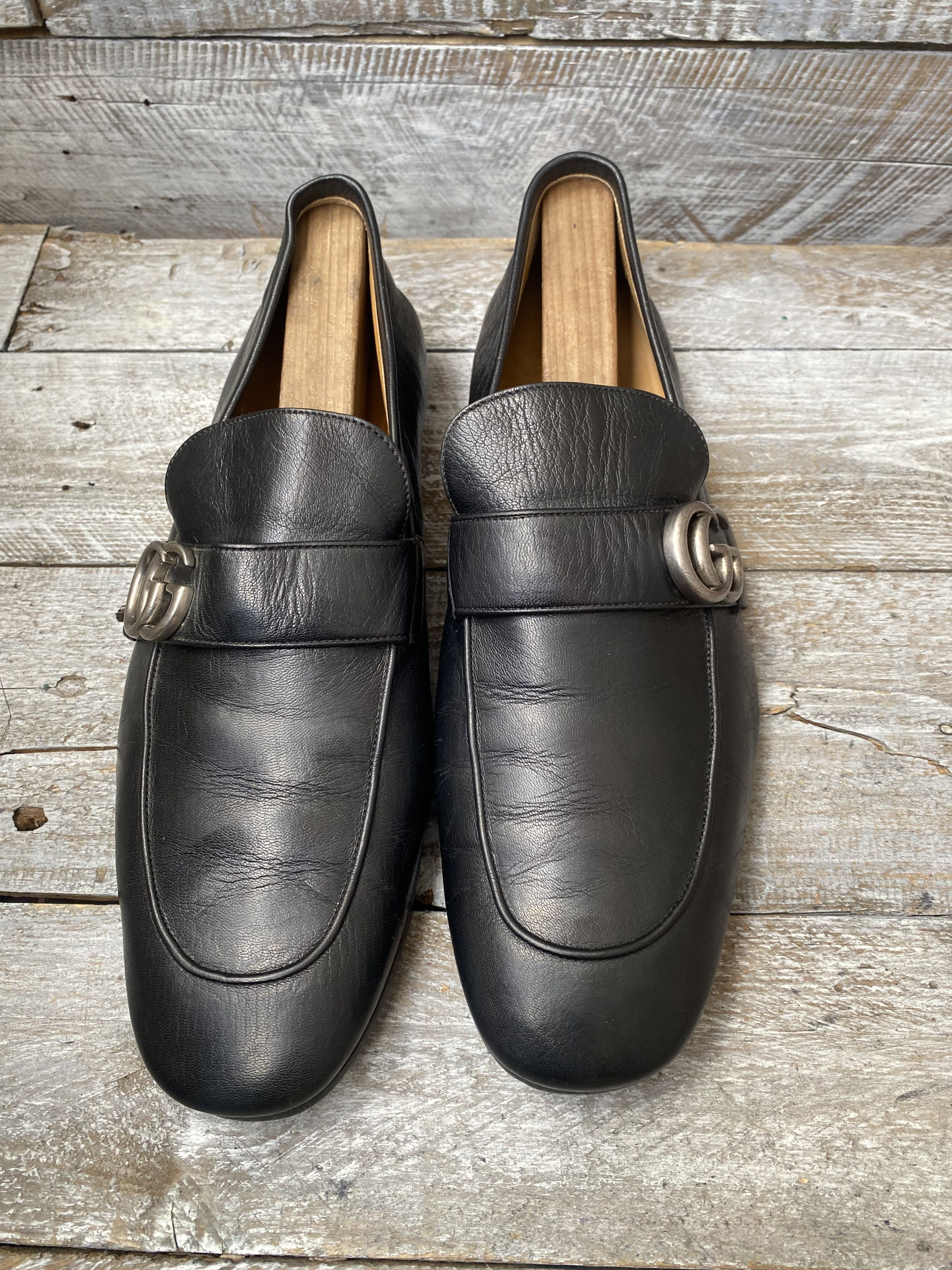 Gucci Gucci GG logo loafer horsebit black leather loafer uk 10 Size US 11 / EU 44 - 10 Thumbnail
