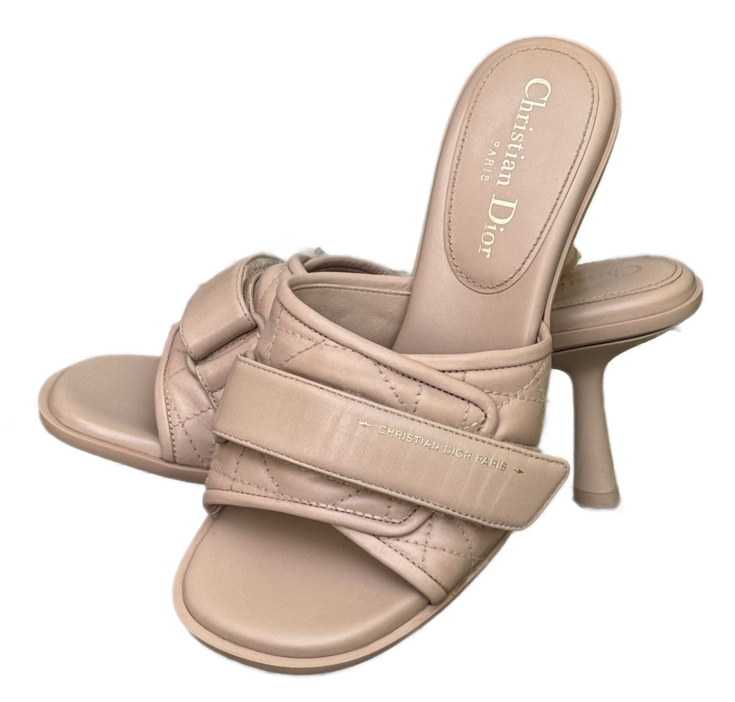 Christian Dior Monsieur Christian Dior Nude Quilted Leather Heeled Size US 7.5 / IT 37.5 - 1 Thumbnail