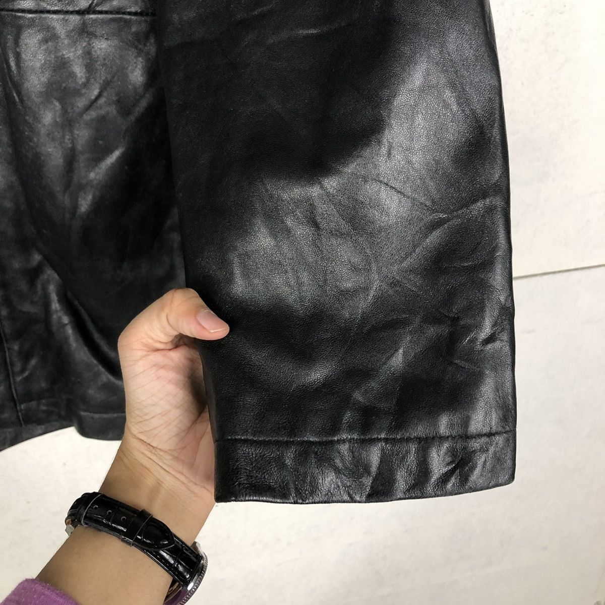 Japanese Brand 📌VINTAGE SOFT LEATHER BIKER JACKET NAUGHTY BIG POCKETS Size US L / EU 52-54 / 3 - 16 Thumbnail