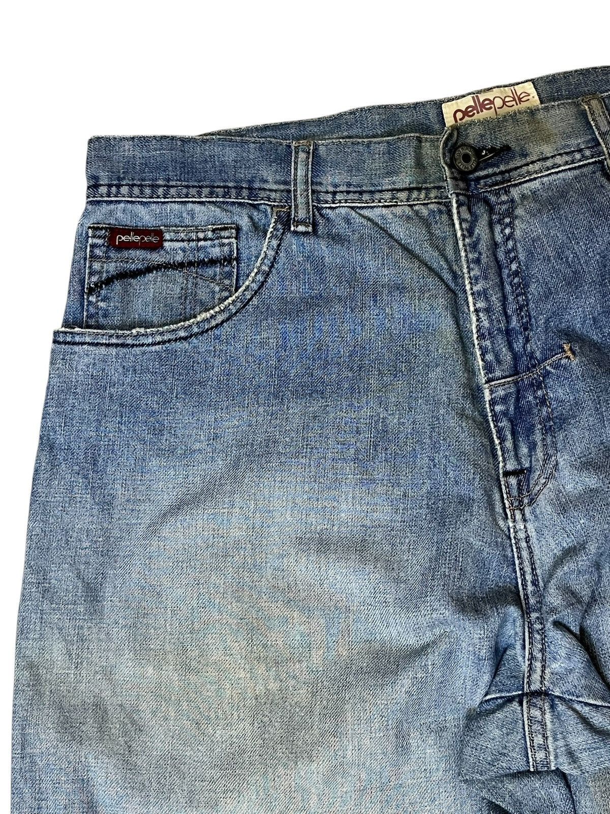 Marc Buchanan BAGGY🔥PELLE PELLE MARC BUCHANAN lot 0002 dirty baggy jeans Size US 37 - 6 Thumbnail