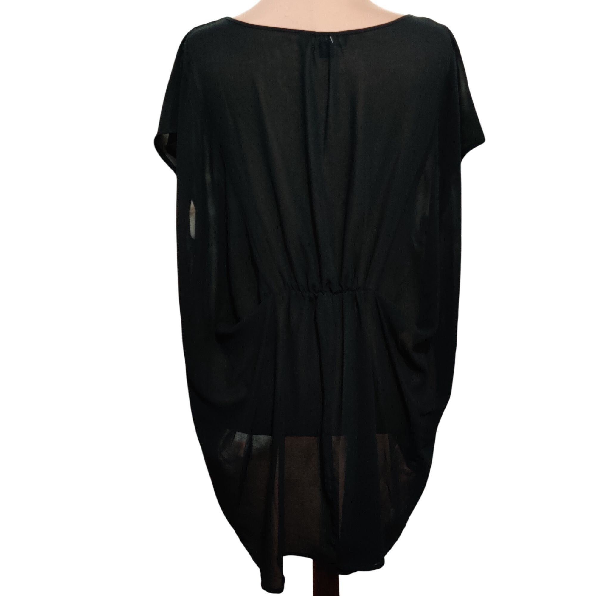 Other Forever 21+ 2X Black Sheer Dolman Sleeve Plus Size Tunic Top Size XXL / US 16-18 / IT 52-54 - 2 Thumbnail
