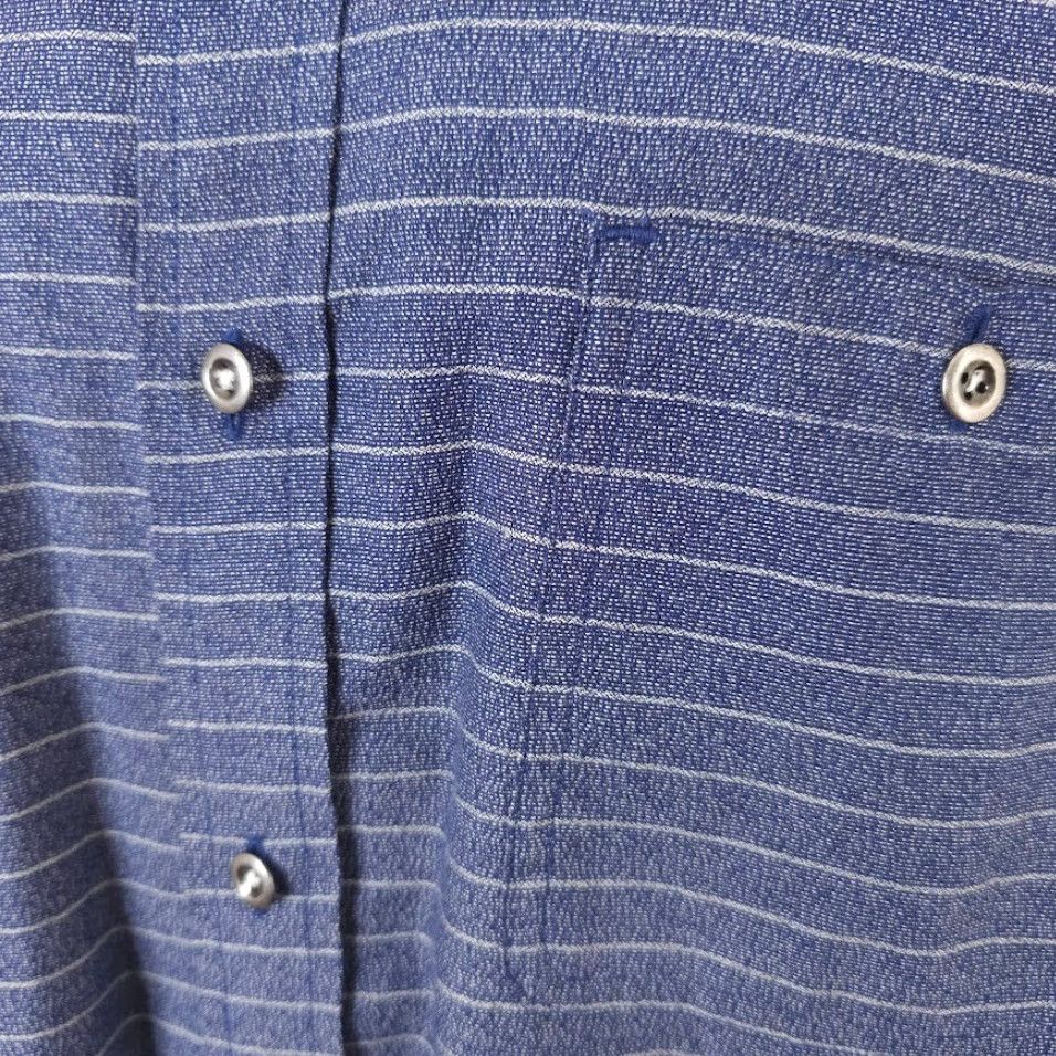 Vintage Maker & Company Striped Casual Shirt Mens Medium Blue Button-Up Collared Short Sleeve Shirt Size US M / EU 48-50 / 2 - 3 Thumbnail