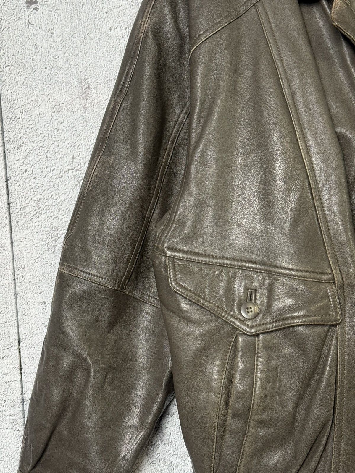 Vintage Vintage Brown Leather Jacket Retro Style Flight Bomber Size US L / EU 52-54 / 3 - 4 Thumbnail