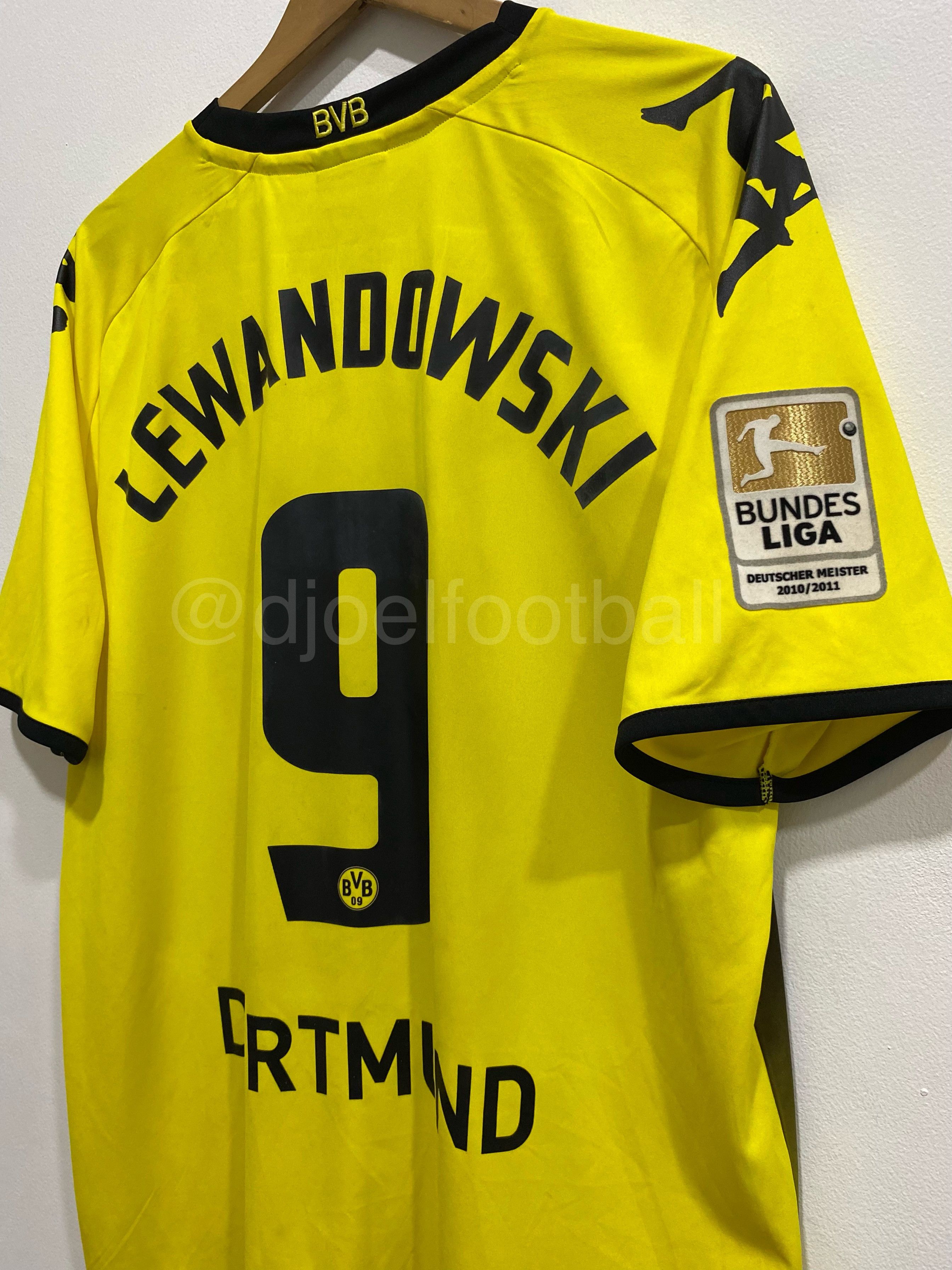 Kappa Borussia Dortmund 2011 Home Player Issue LEWANDOWSKI #9 Rare Size US XL / EU 56 / 4 - 8 Thumbnail