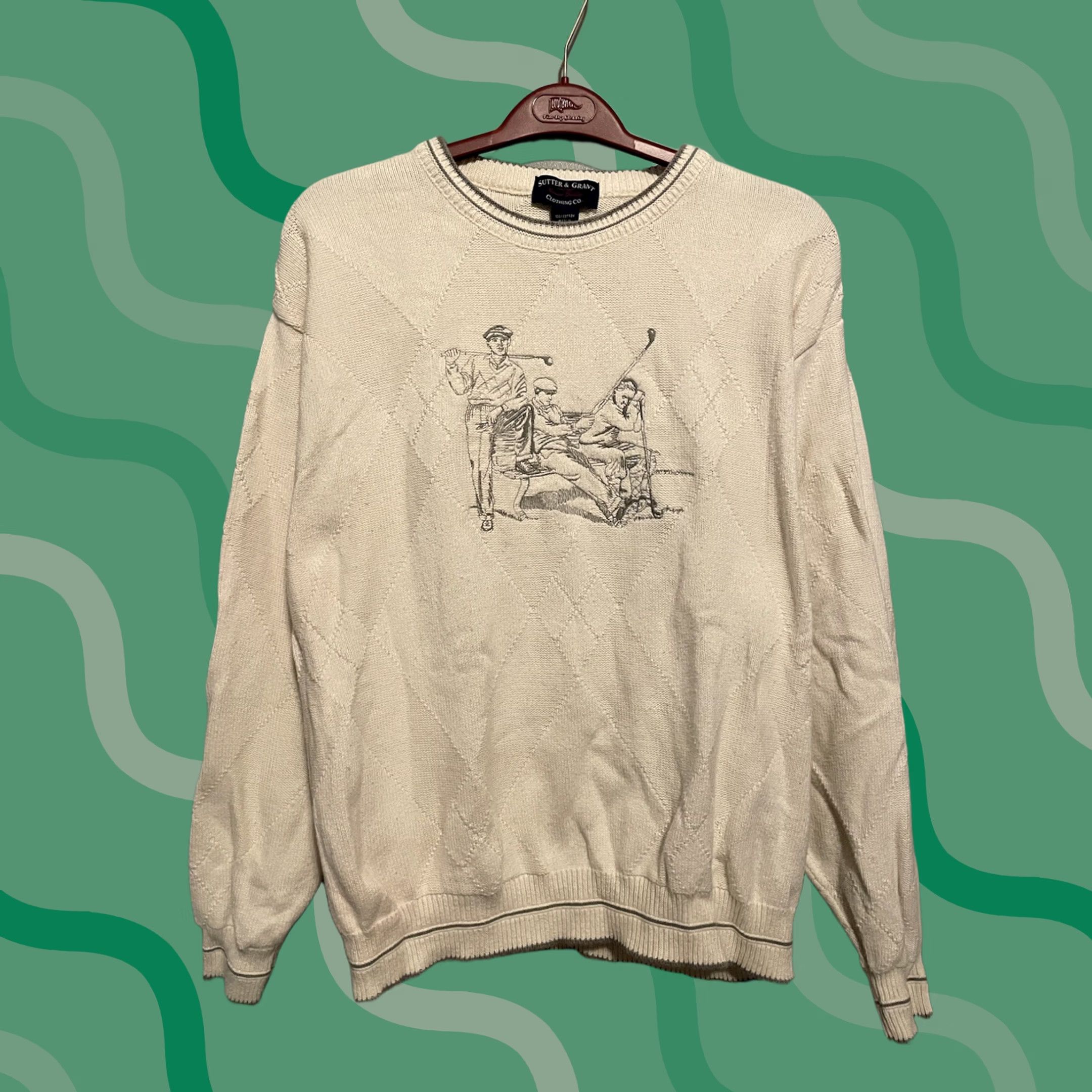 Vintage Vintage Sutter & Grant Sweater Mens Size L Golf Embroidered Made In USA (C203) Size US L / EU 52-54 / 3 - 1 Thumbnail
