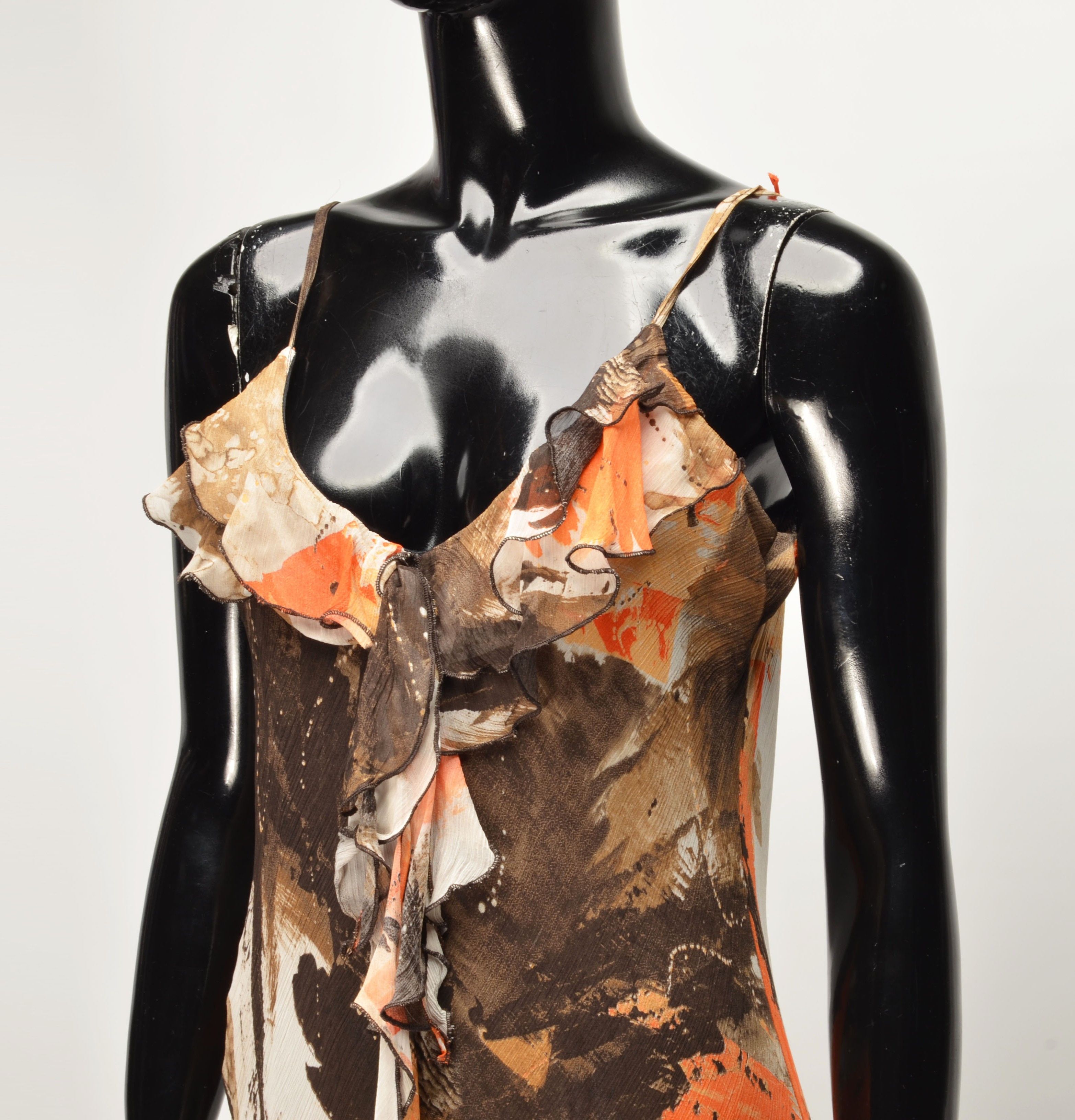 Vintage Vintage Prestige Moda Y2K Abstract Print Ruffle Hem Dress Size XL / US 12-14 / IT 48-50 - 2 Thumbnail
